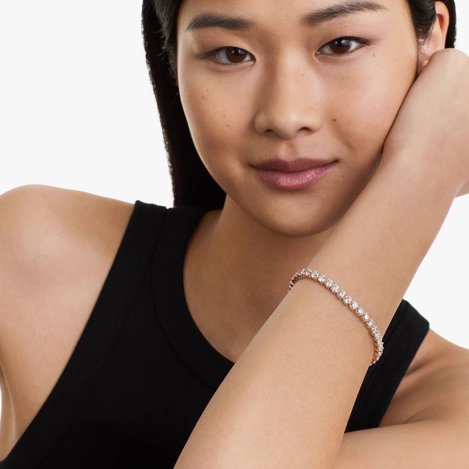 14K Rose Gold Two Prong Diamond Tennis Bracelet (10 CTW - H-I / SI1-SI2)