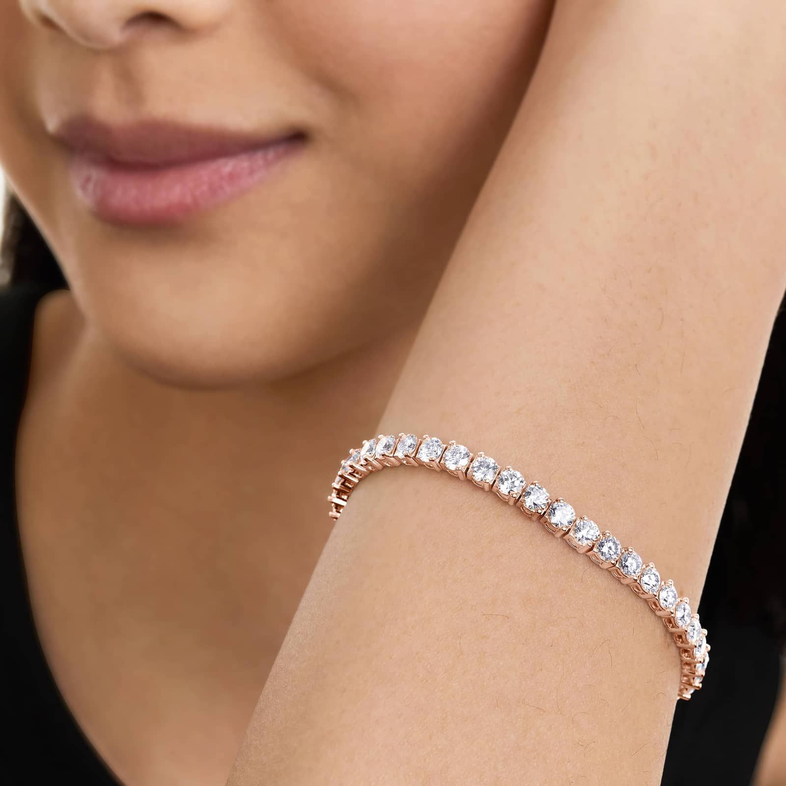 14K Rose Gold Two Prong Diamond Tennis Bracelet (10 CTW - H-I / SI1-SI2)