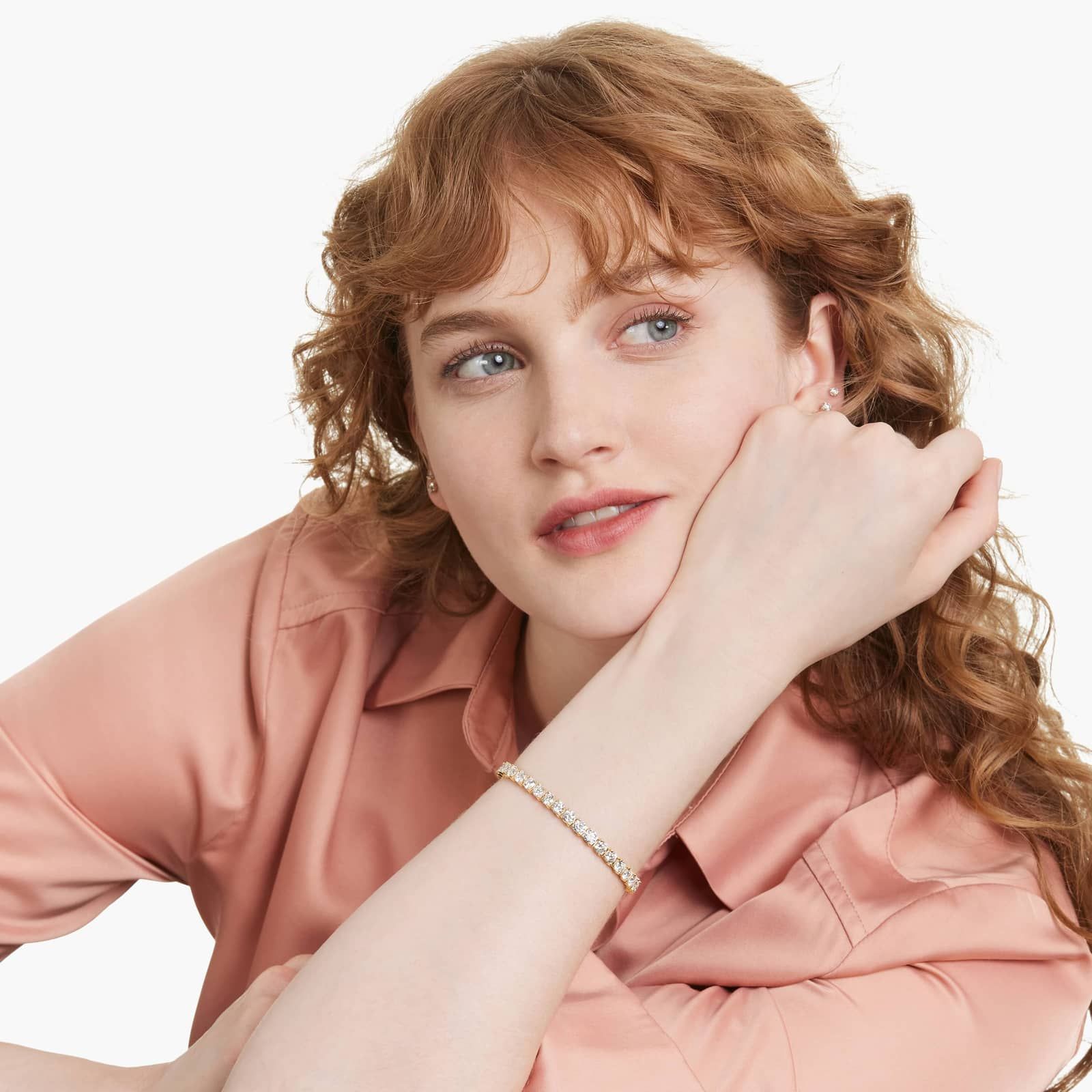 14K Yellow Gold 7 Inch Two Prong Lab-Grown Diamond Tennis Bracelet (12.00 CTW - F-G / VS2-SI1)