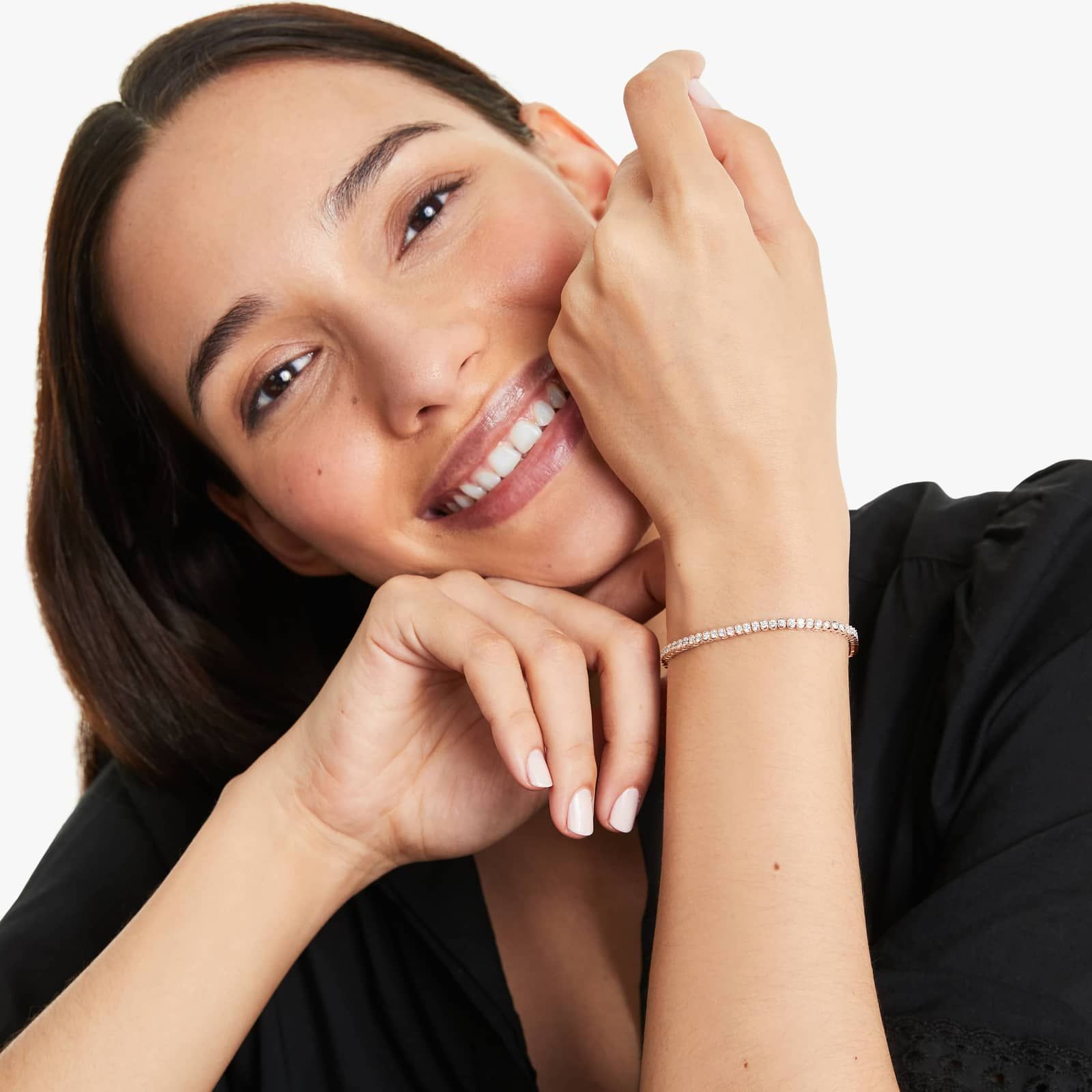 Bezel Tennis Bracelet With 2 CTW Diamonds In 14K Rose Gold