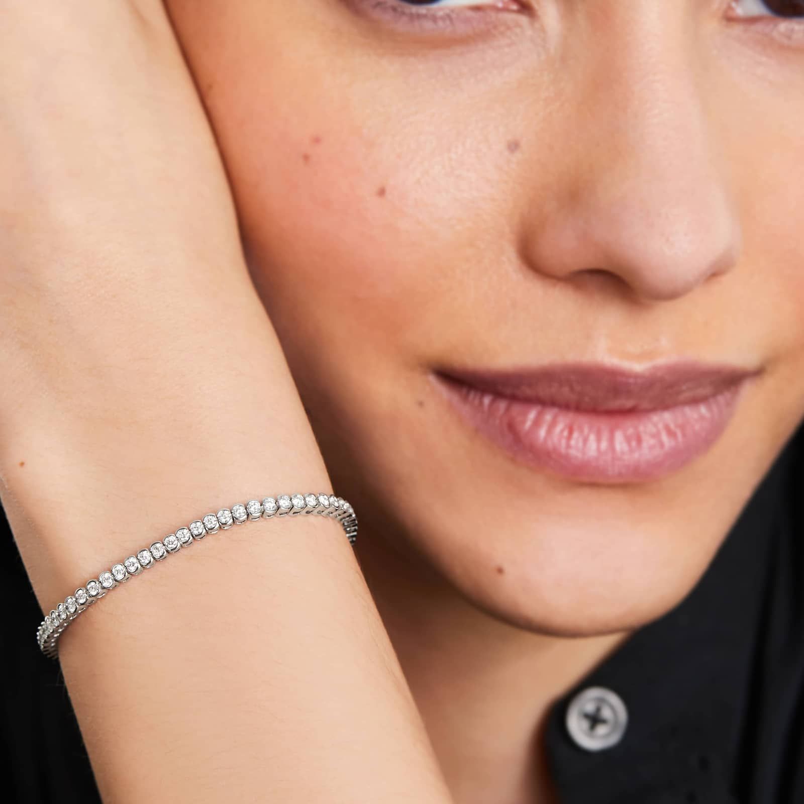 Bezel Tennis Bracelet With 2 CTW Diamonds In Platinum