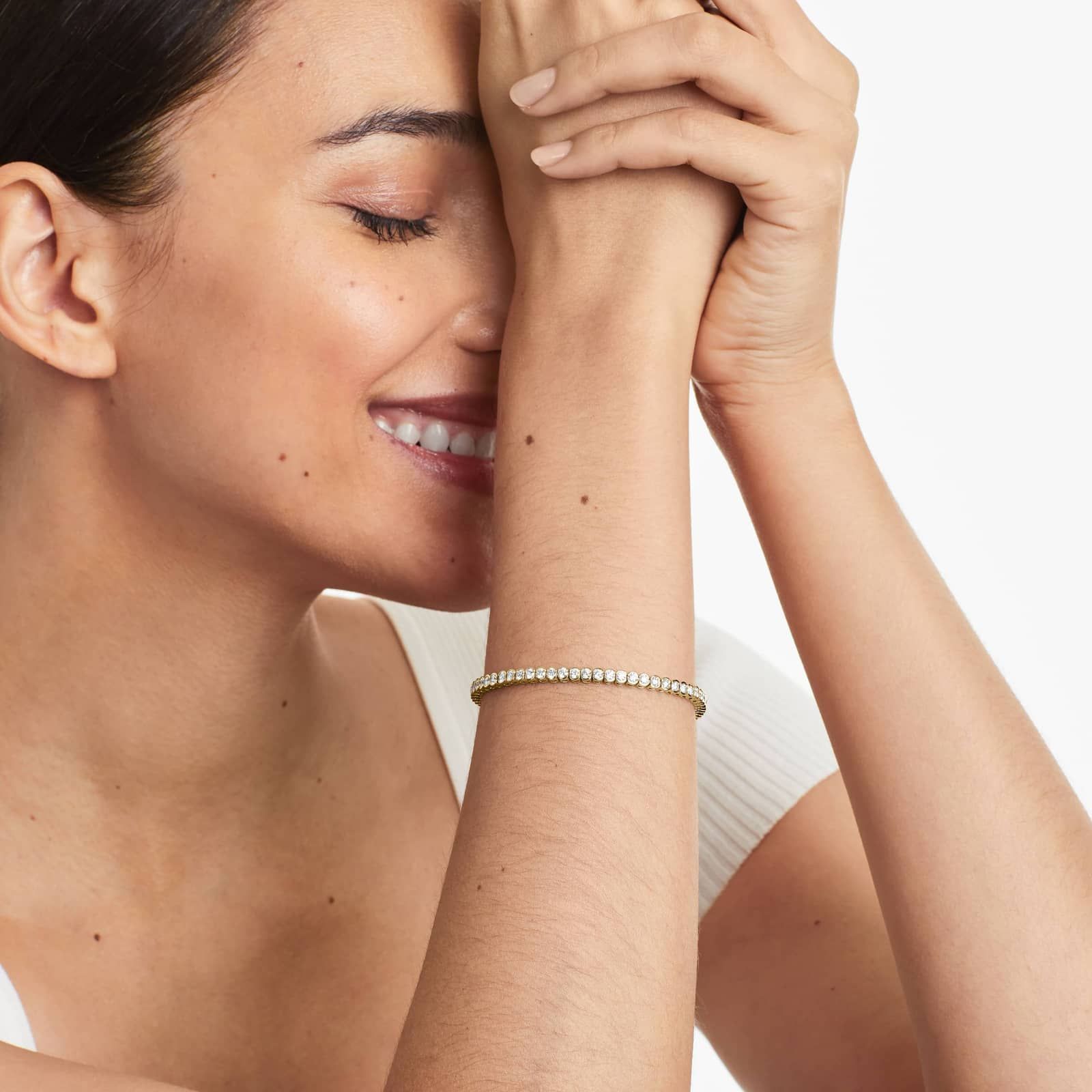 Bezel Tennis Bracelet With 4 CTW Lab-Grown Diamonds In 14K Yellow Gold