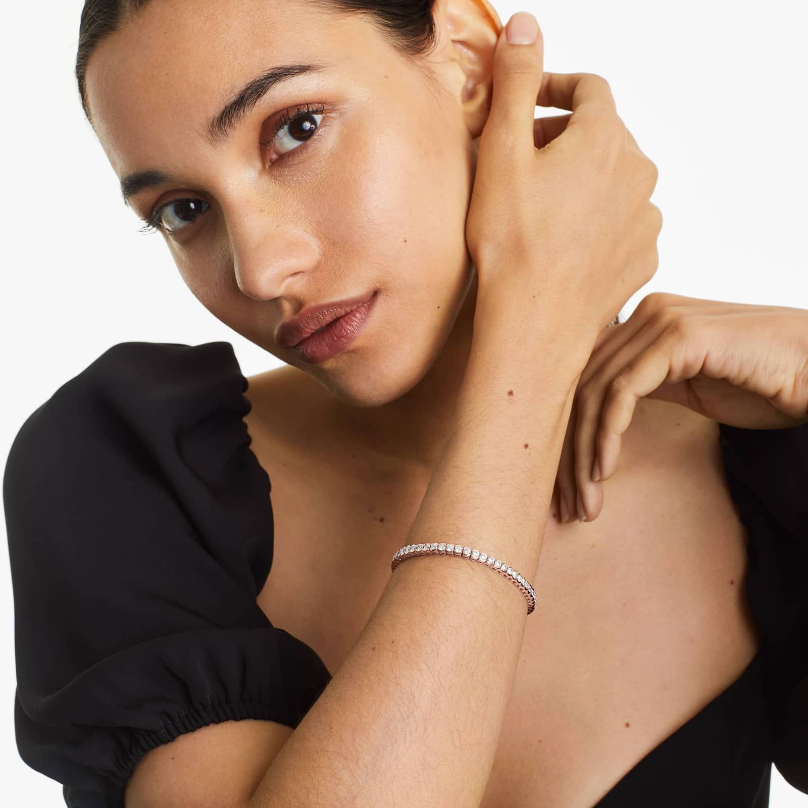 Bezel Tennis Bracelet With 5 CTW Diamonds In 14K Rose Gold