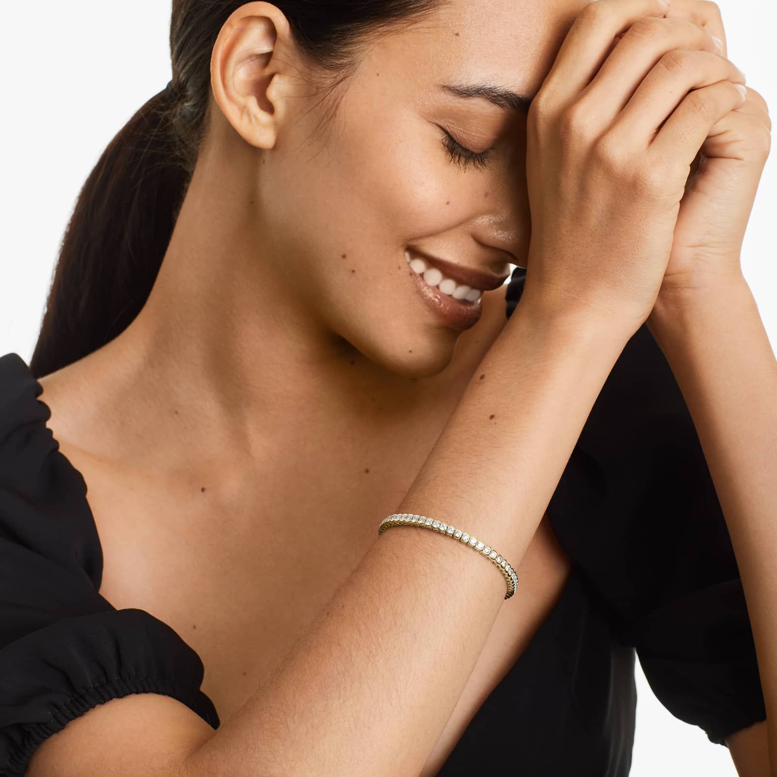 Bezel Tennis Bracelet With 5 CTW Lab-Grown Diamonds In 14K Yellow Gold