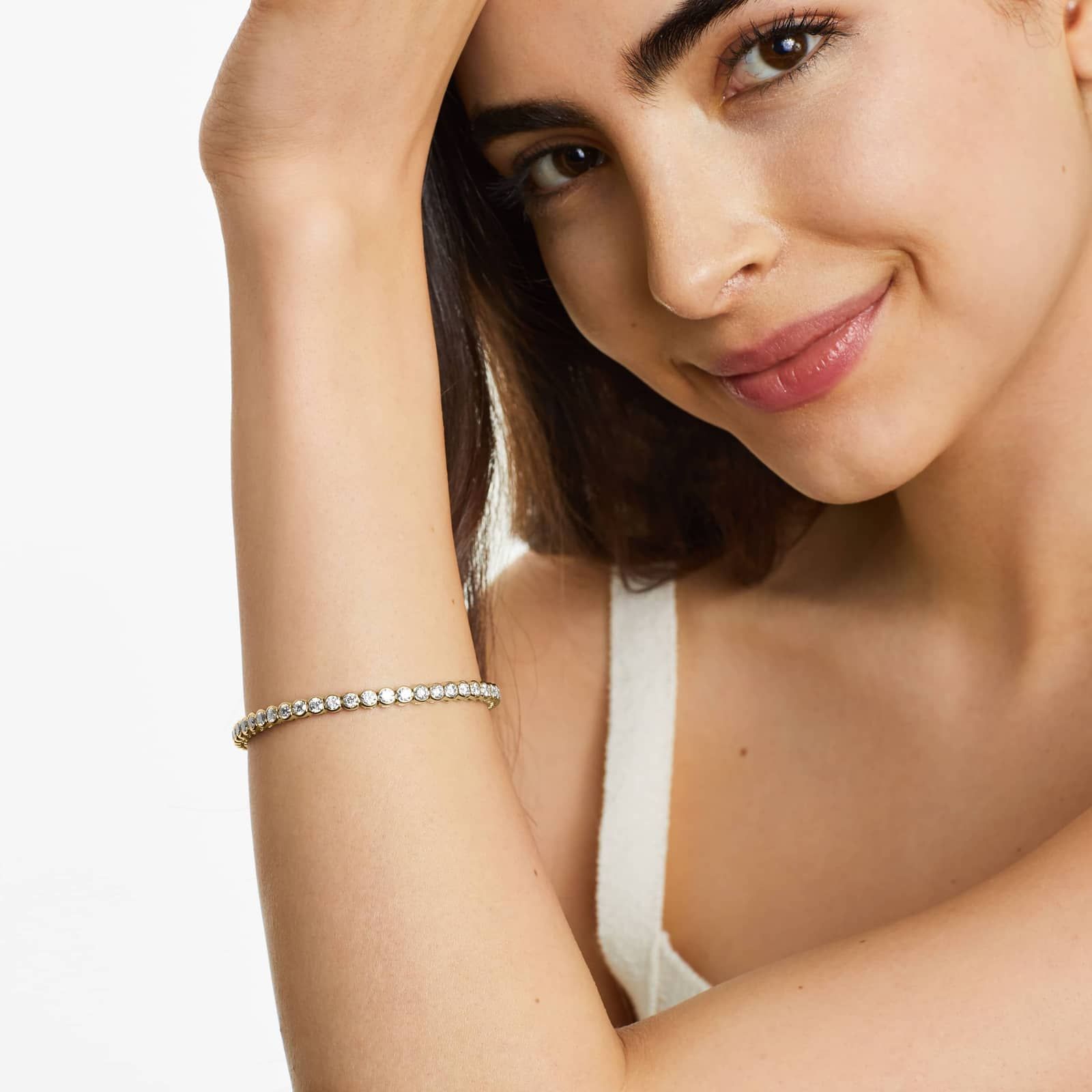 Bezel Tennis Bracelet With 7 CTW Lab-Grown Diamonds In 14K Yellow Gold