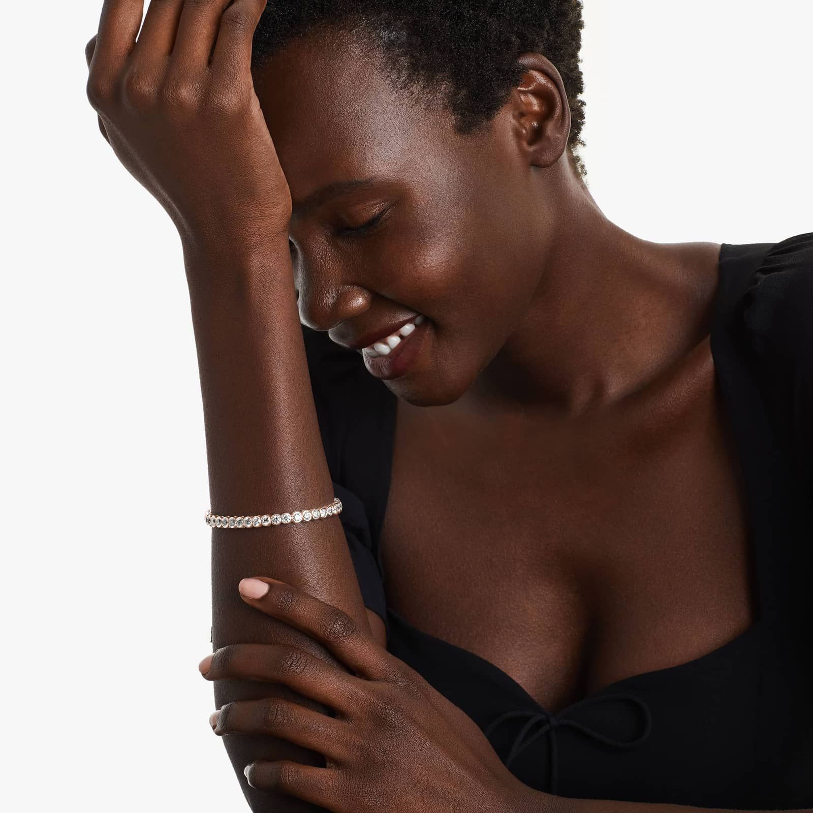 Bezel Tennis Bracelet With 10 CTW Diamonds In 14K Rose Gold