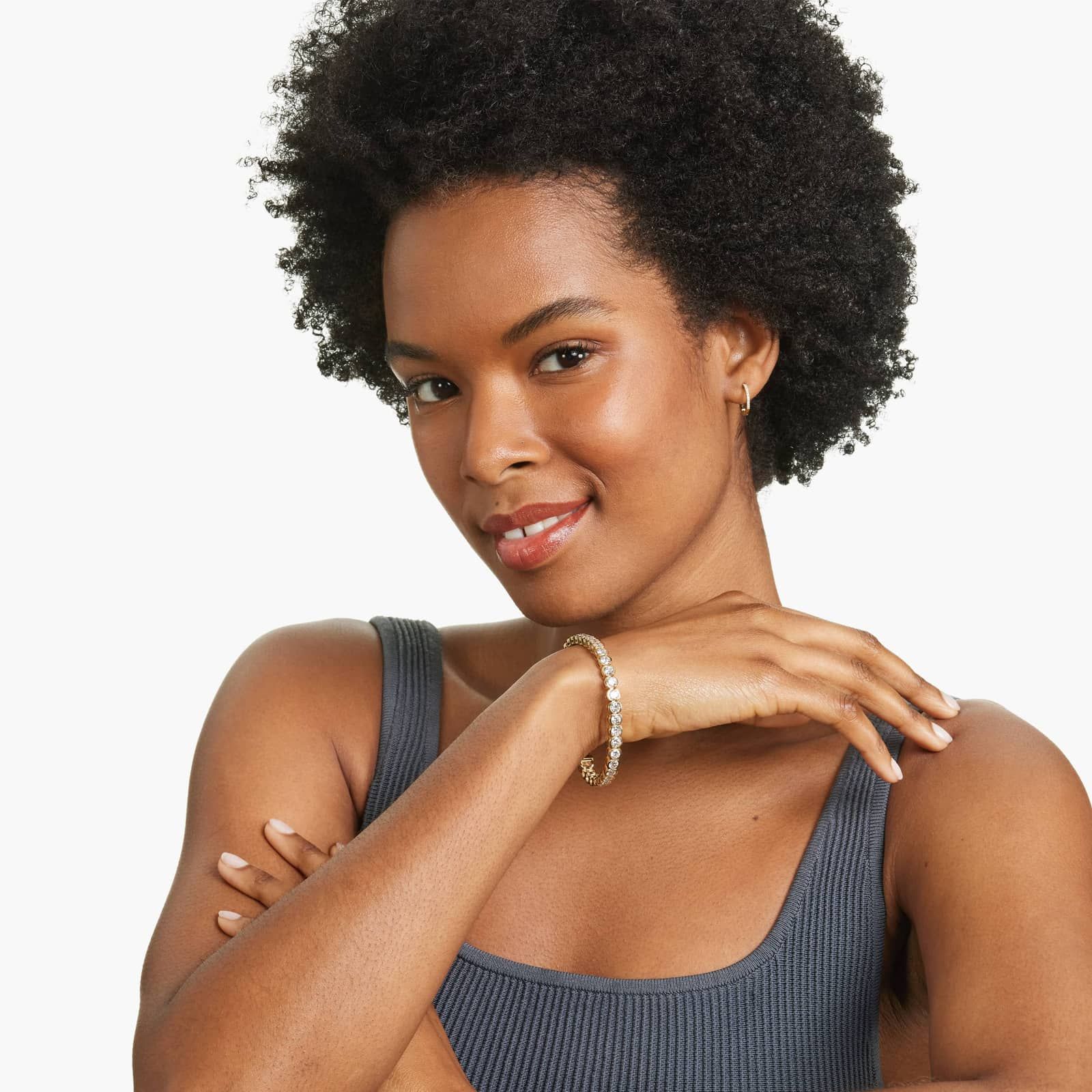 Bezel Tennis Bracelet With 12 CTW Lab-Grown Diamonds In 14K Yellow Gold (7")