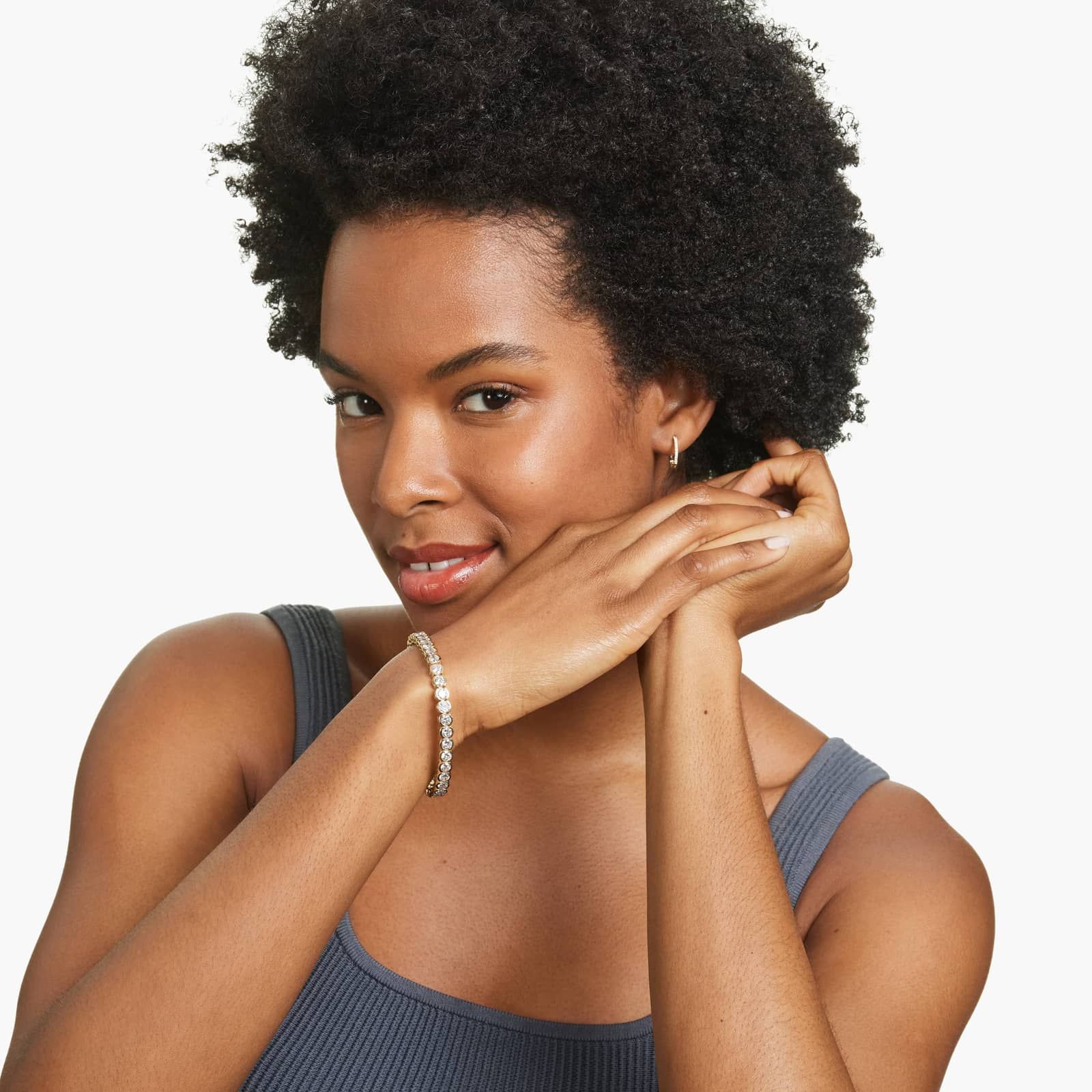 Bezel Tennis Bracelet With 12 CTW Lab-Grown Diamonds In 14K Yellow Gold (7")