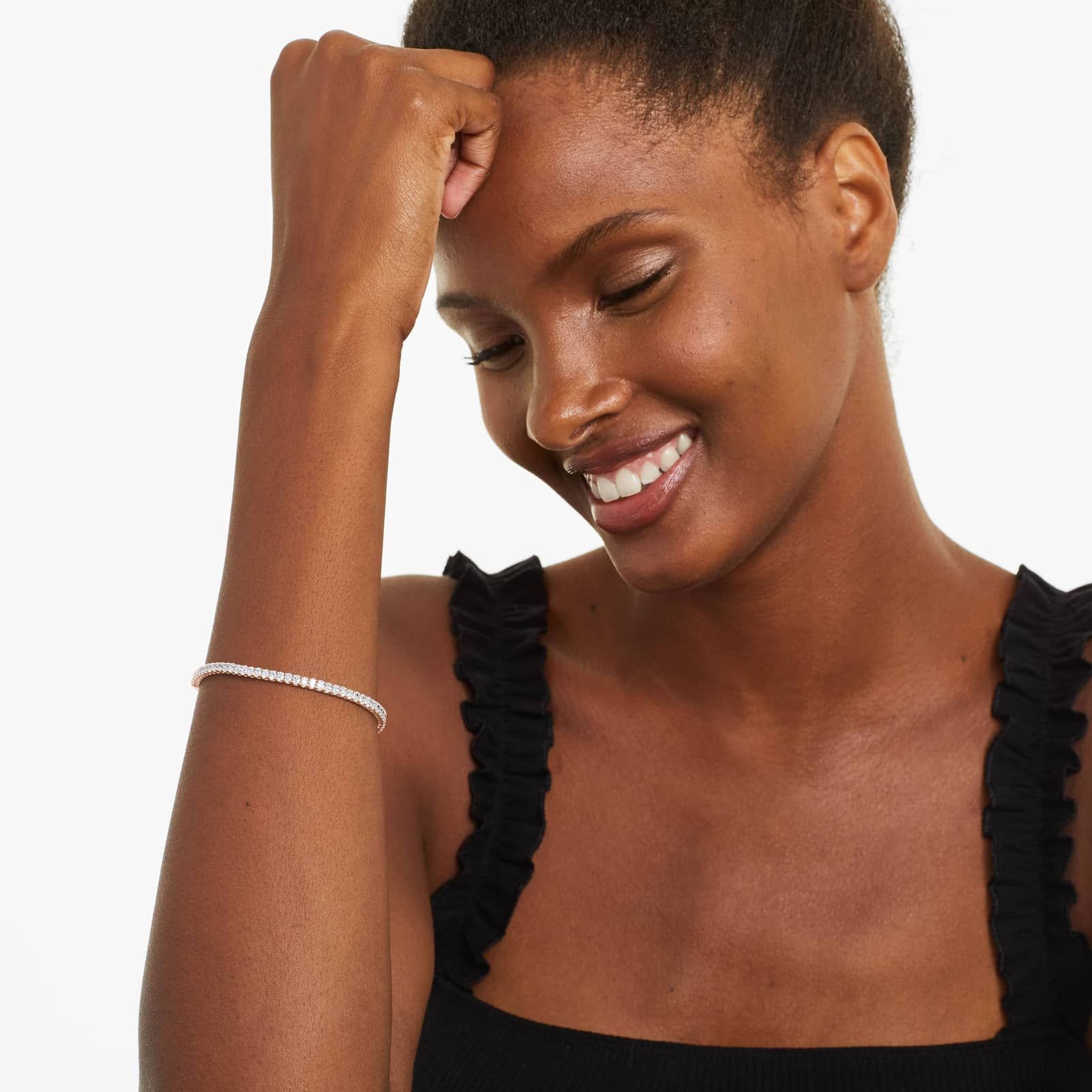 Tennis Bracelet With 5 CTW Oval Cut Diamonds In 14K Rose Gold