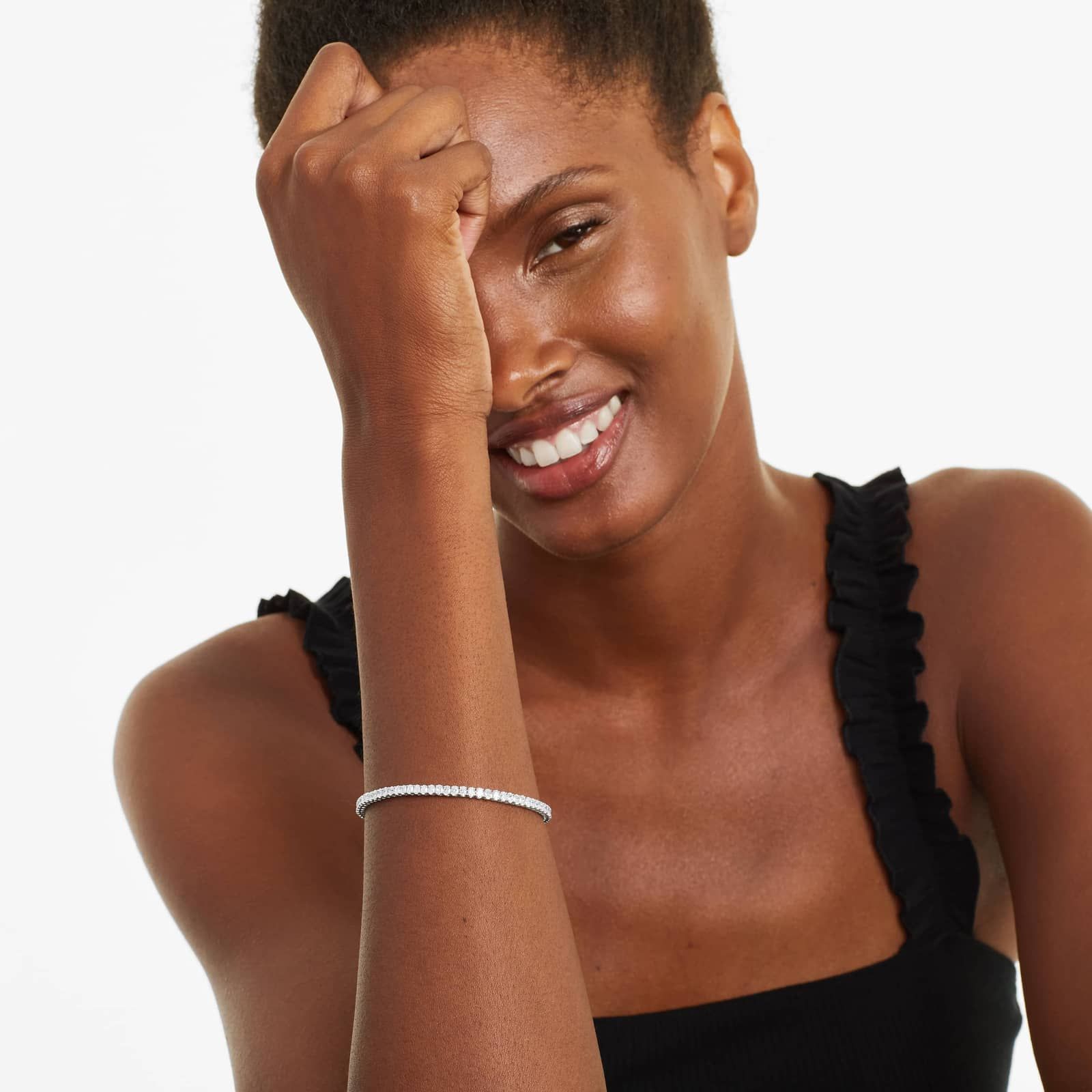 Tennis Bracelet With 5 CTW Oval Cut Lab-Grown Diamonds In 14K White Gold