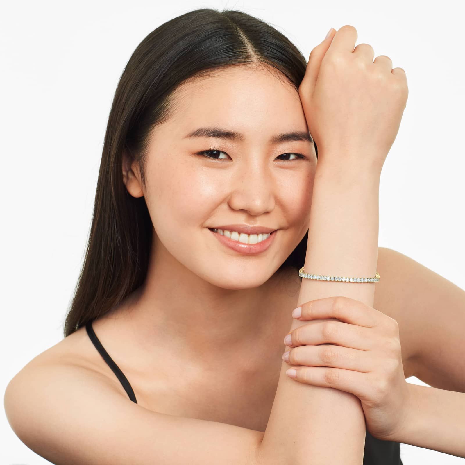 Tennis Bracelet With 8 CTW Oval Cut Lab-Grown Diamonds In 14K Yellow Gold