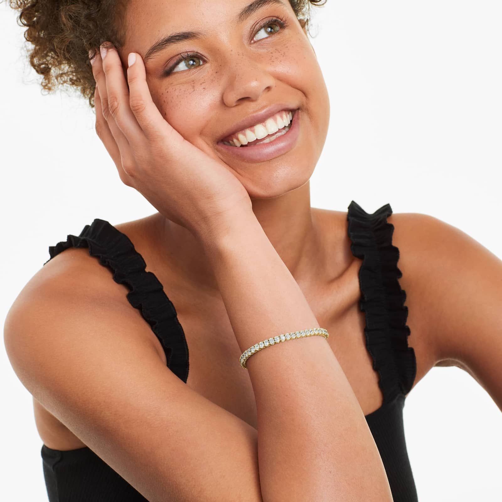 Tennis Bracelet With 10 CTW Oval Cut Lab-Grown Diamonds In 14K Yellow Gold