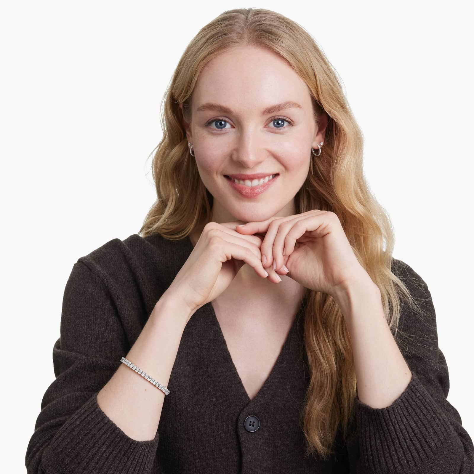 Tennis Bracelet With 12 CTW Oval Cut Lab-Grown Diamonds In 14K White Gold