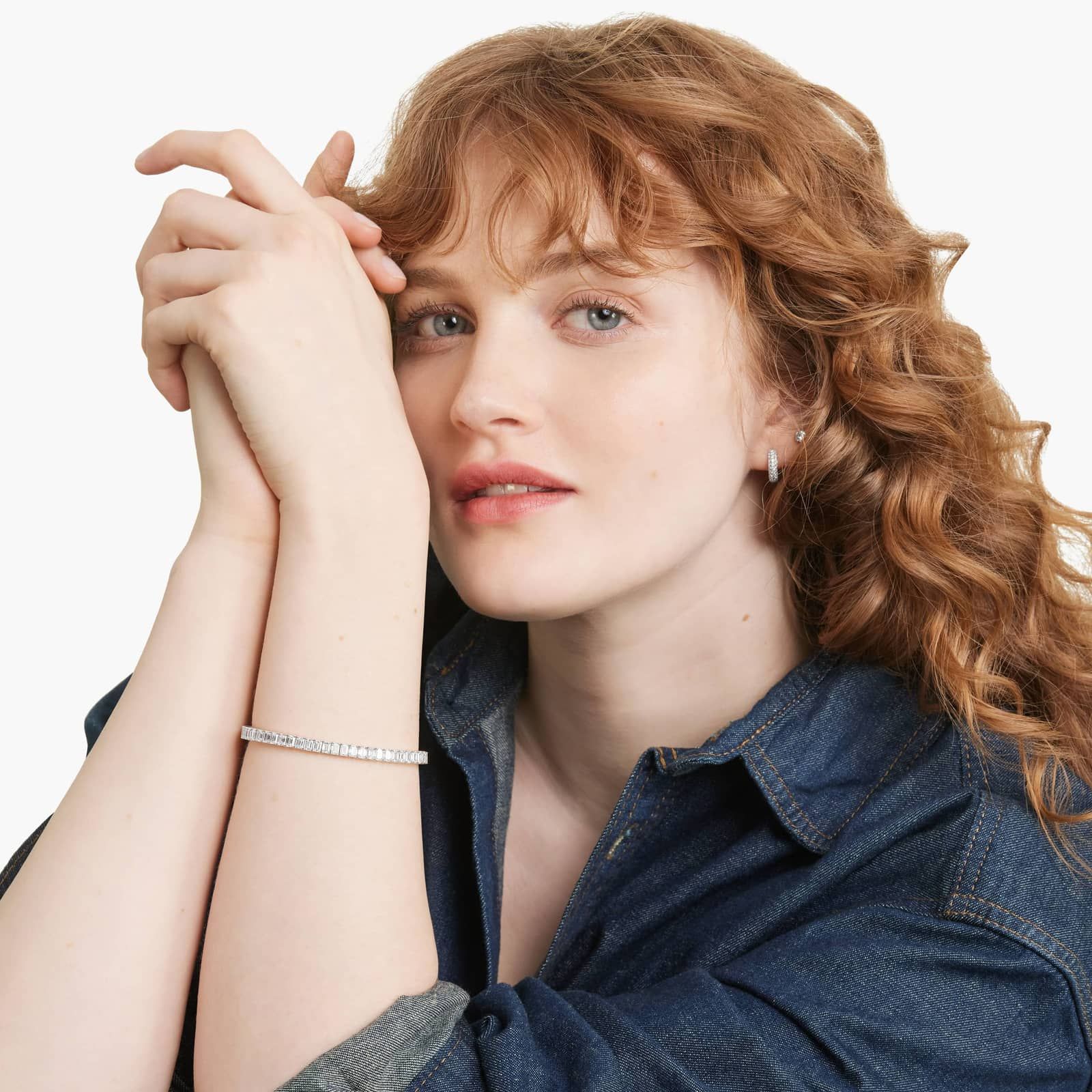 Tennis Bracelet With 12 CTW Emerald Cut Lab-Grown Diamonds In 14K White Gold (7")