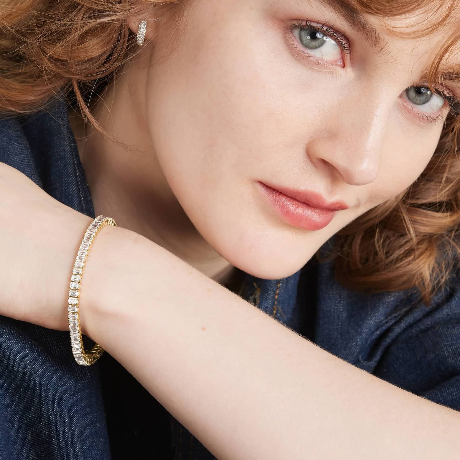 Tennis Bracelet With 12 CTW Emerald Cut Lab-Grown Diamonds In 14K Yellow Gold (7")