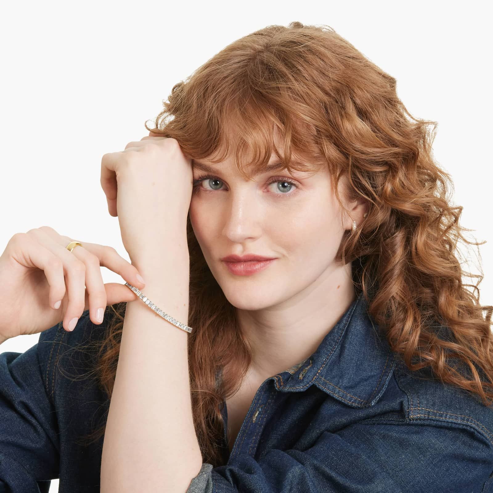 Tennis Bracelet With 12 CTW Emerald Cut Lab-Grown Diamonds In 14K Yellow Gold (7")