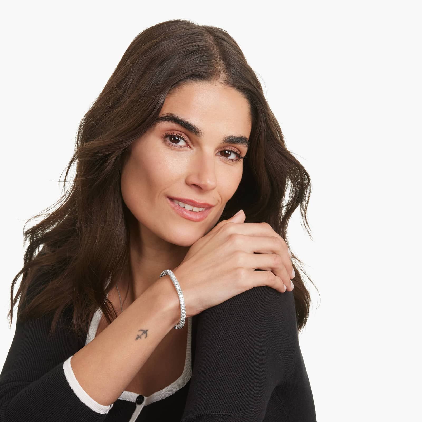 Tennis Bracelet With 15 CTW Emerald Cut Lab-Grown Diamonds In 14K White Gold (7")