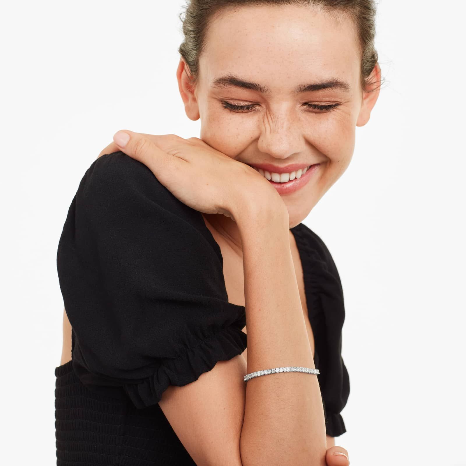 Tennis Bracelet With 6.5 CTW Princess Cut Lab-Grown Diamonds In 14K White Gold