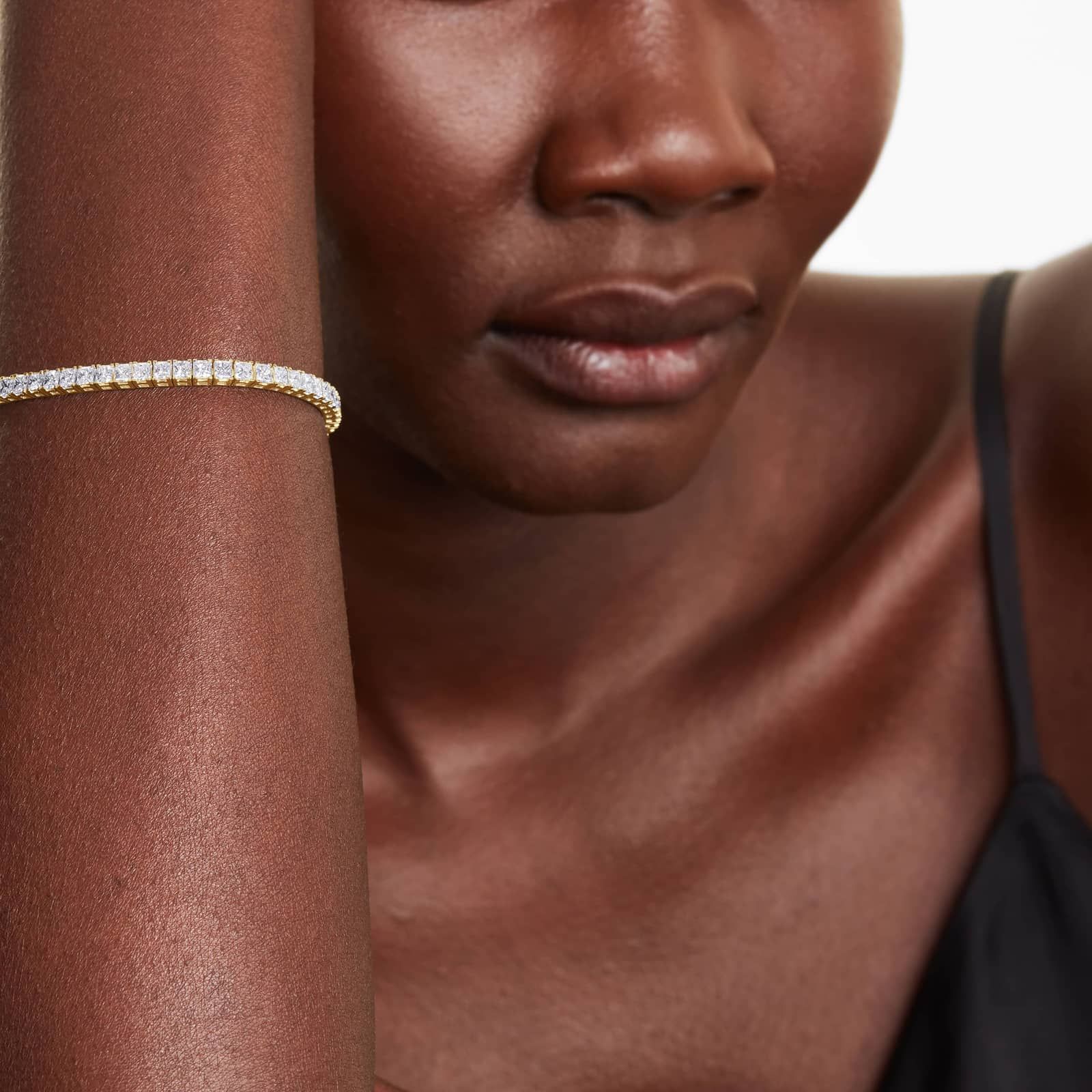 Tennis Bracelet With 8 CTW Princess Cut Lab-Grown Diamonds In 14K Yellow Gold