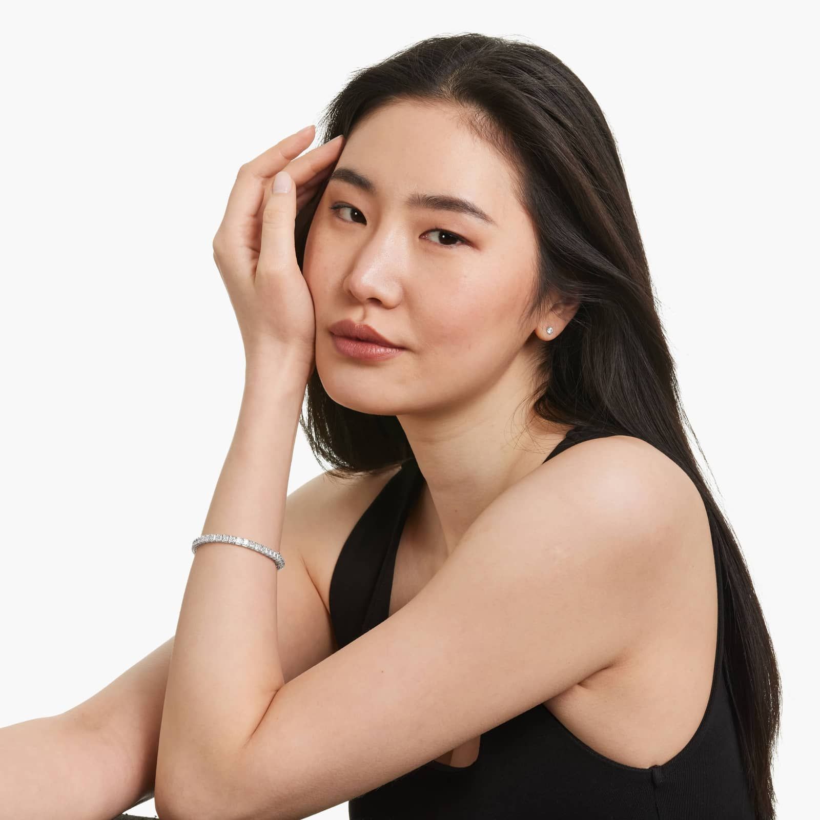 Tennis Bracelet With 12 CTW Princess Cut Lab-Grown Diamonds In 14K White Gold