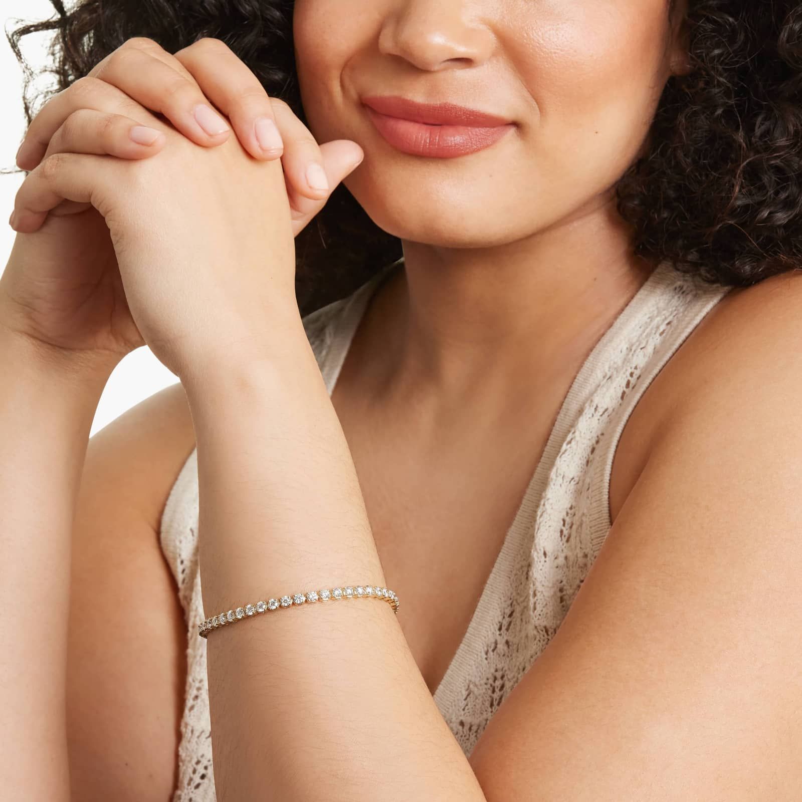 Tennis Bracelet With 7 CTW Lab-Grown Diamonds In 14K Yellow Gold (8")