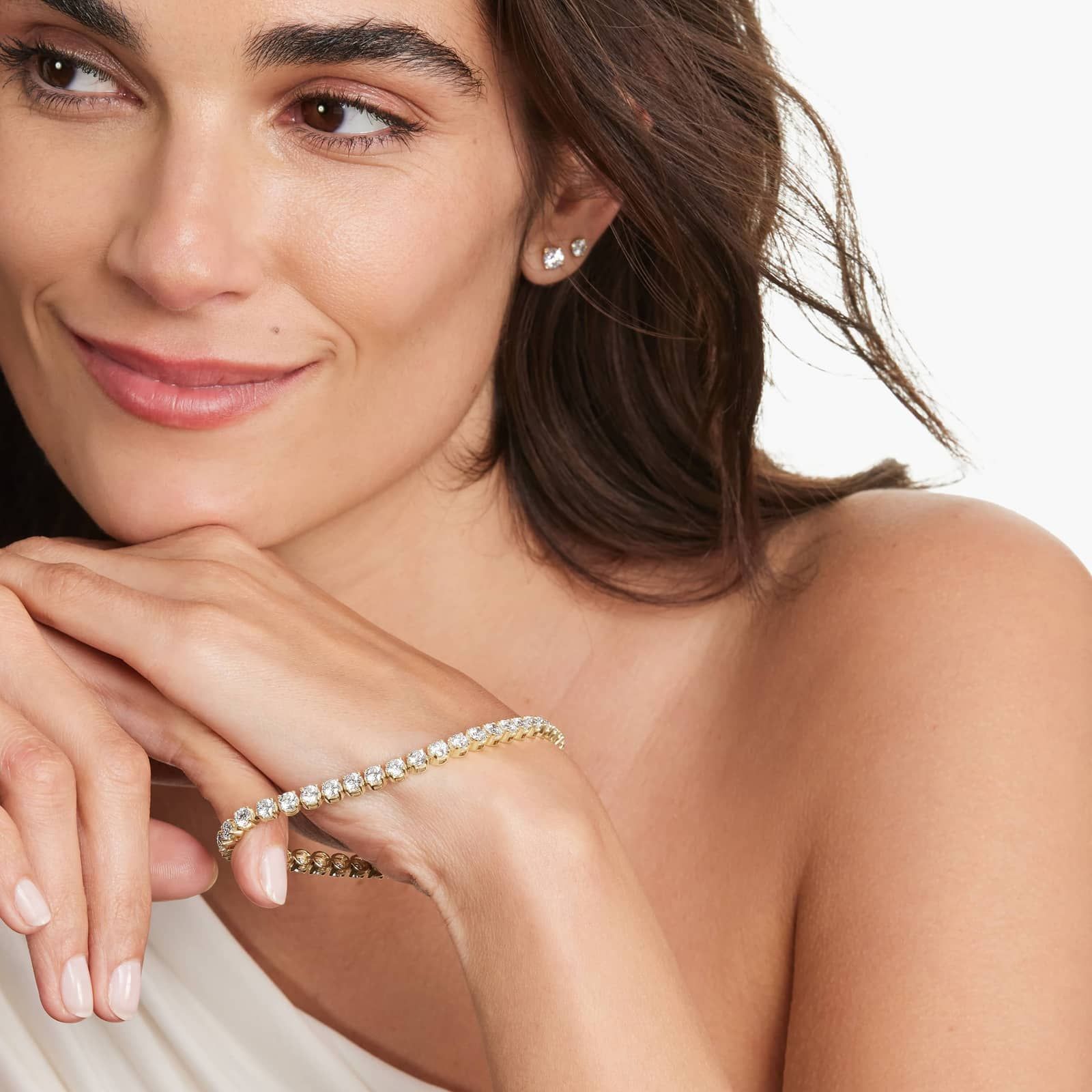 Tennis Bracelet With 10 CTW Lab-Grown Diamonds In 14K Yellow Gold (8")