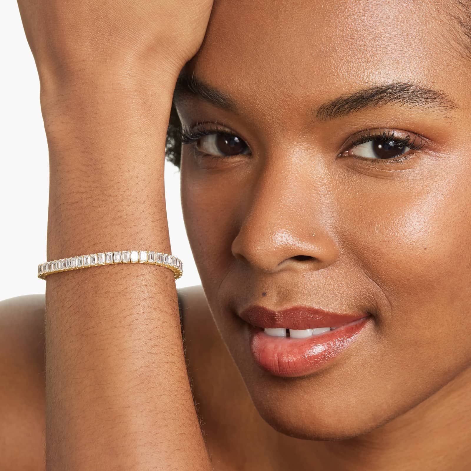 Tennis Bracelet With 8 CTW Emerald Cut Lab-Grown Diamonds In 14K Yellow Gold (6")