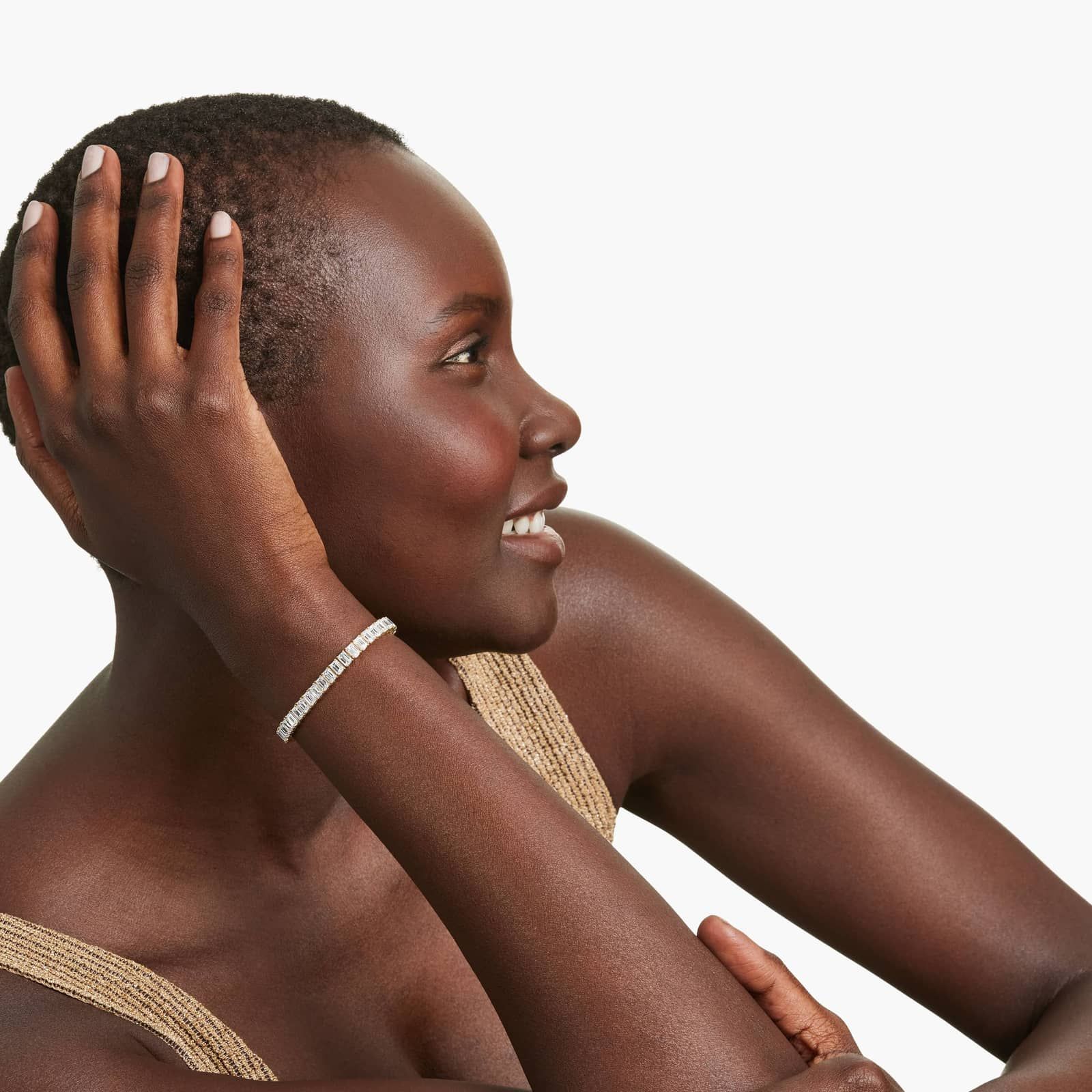 Tennis Bracelet With 15 CTW Emerald Cut Lab-Grown Diamonds In 14K Yellow Gold (6")