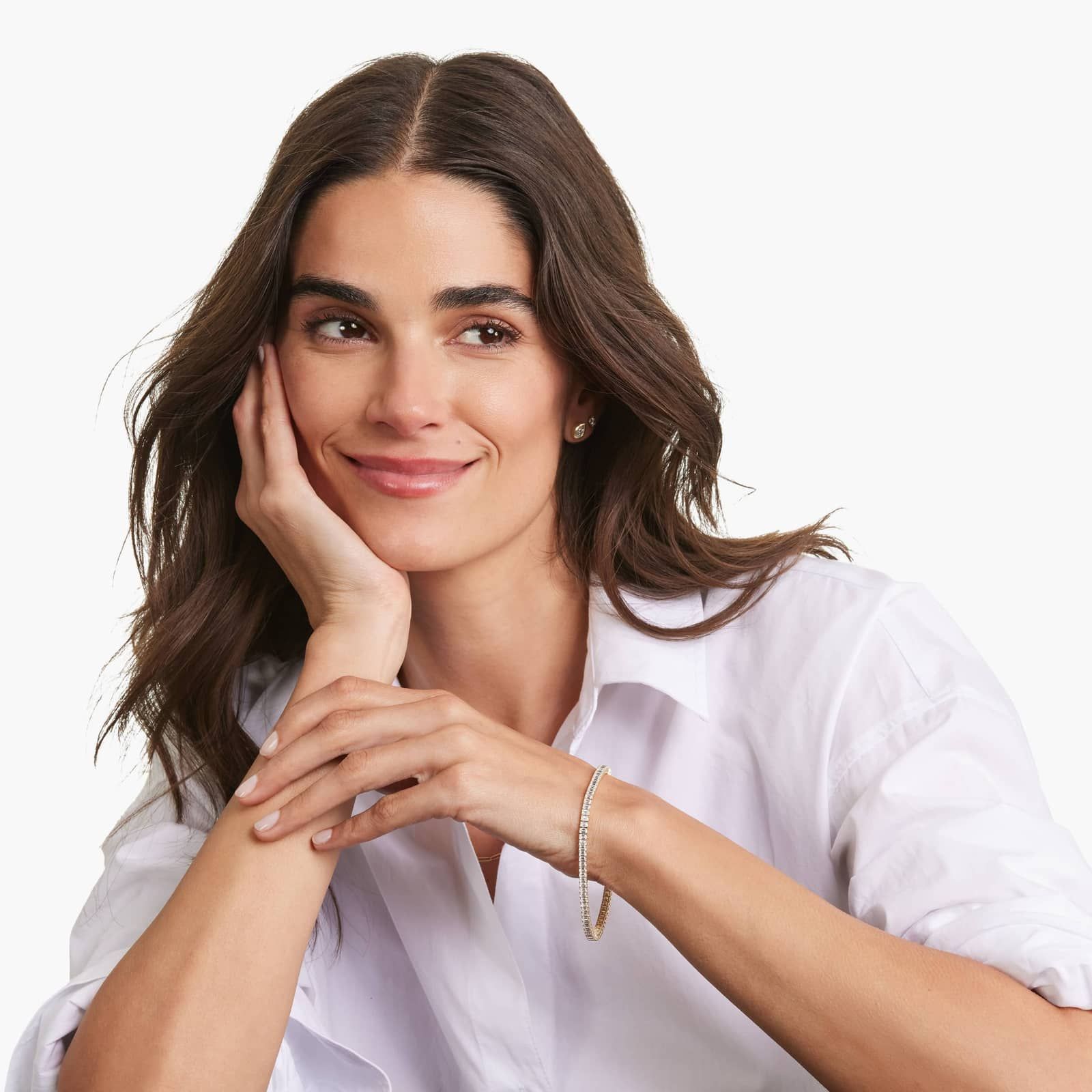 Tennis Bracelet With 8 CTW Emerald Cut Lab-Grown Diamonds In 14K Yellow Gold (8")