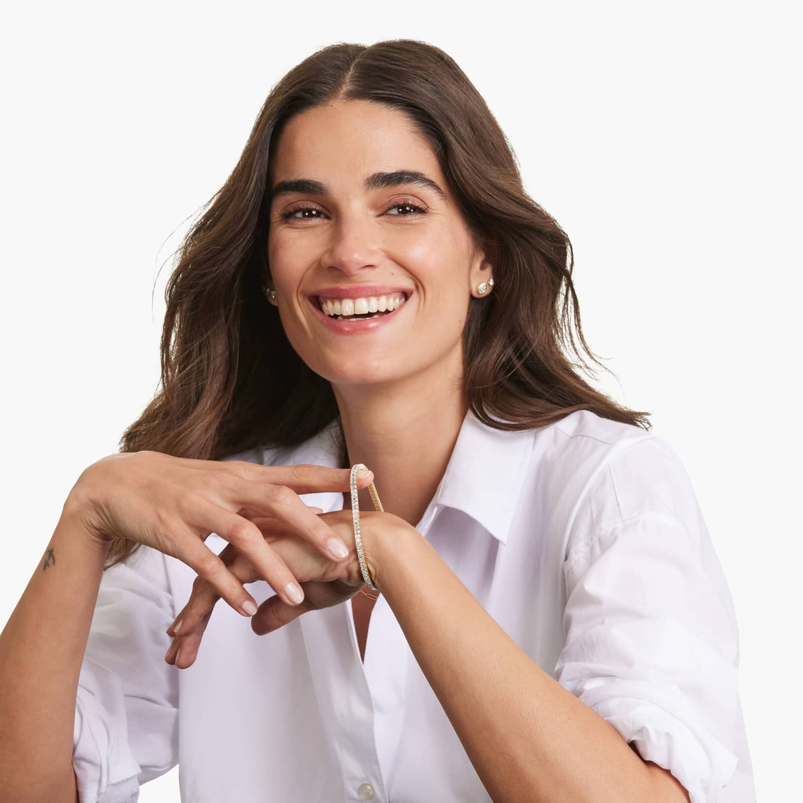 Tennis Bracelet With 8 CTW Emerald Cut Lab-Grown Diamonds In 14K Yellow Gold (8")