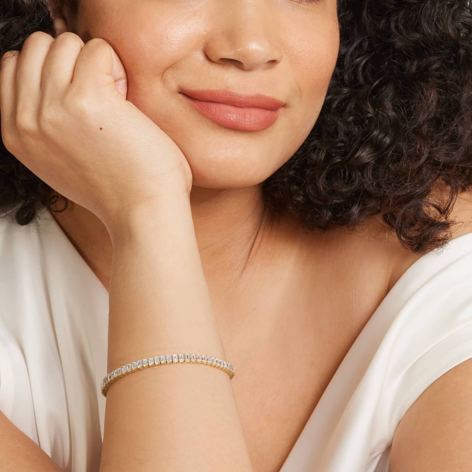 Tennis Bracelet With 12 CTW Emerald Cut Lab-Grown Diamonds In 14K Yellow Gold (8")