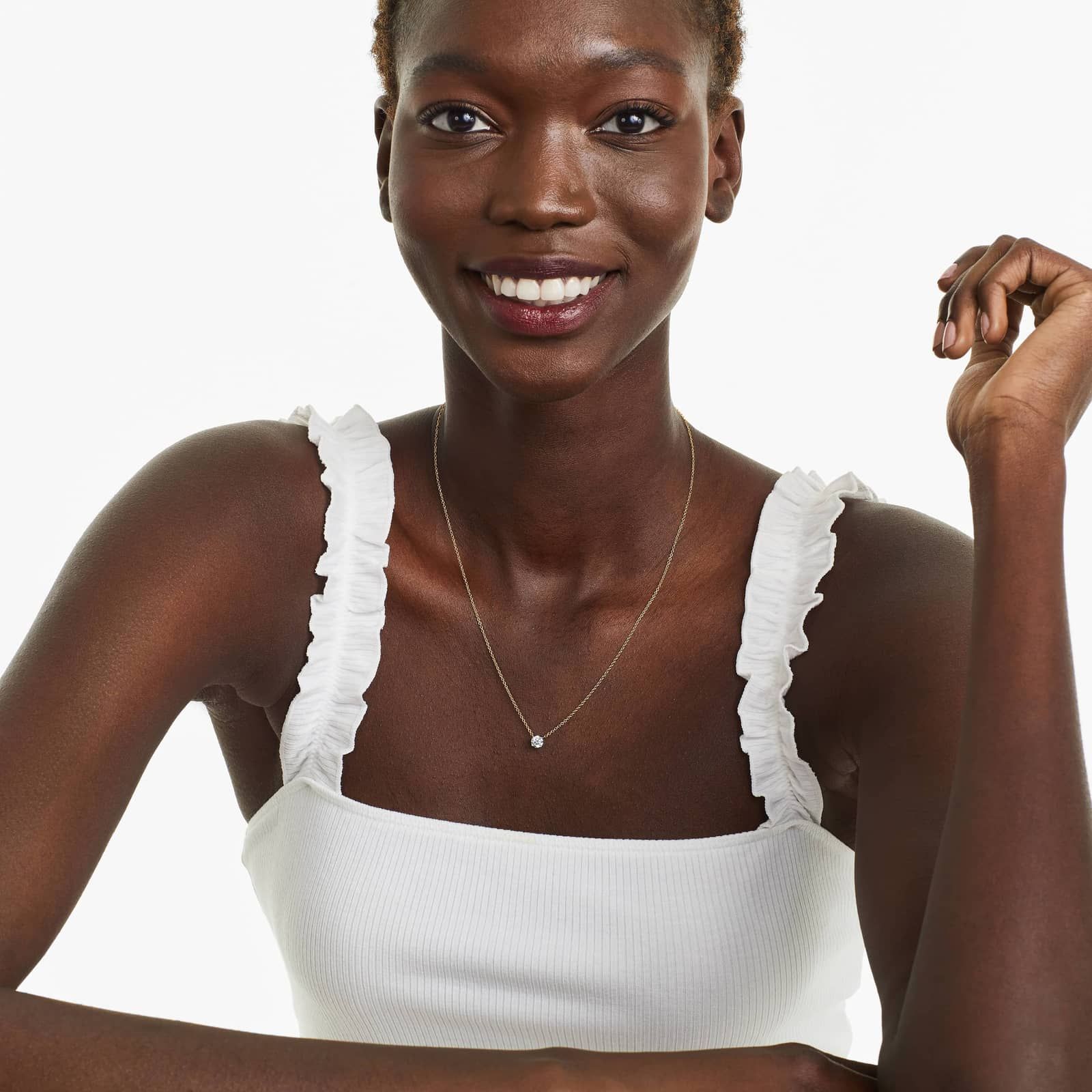 14K Yellow Gold Four Prong Basket Solitaire Lab-Grown Diamond Pendant (0.50 CTW - F-G / VS2-SI1)