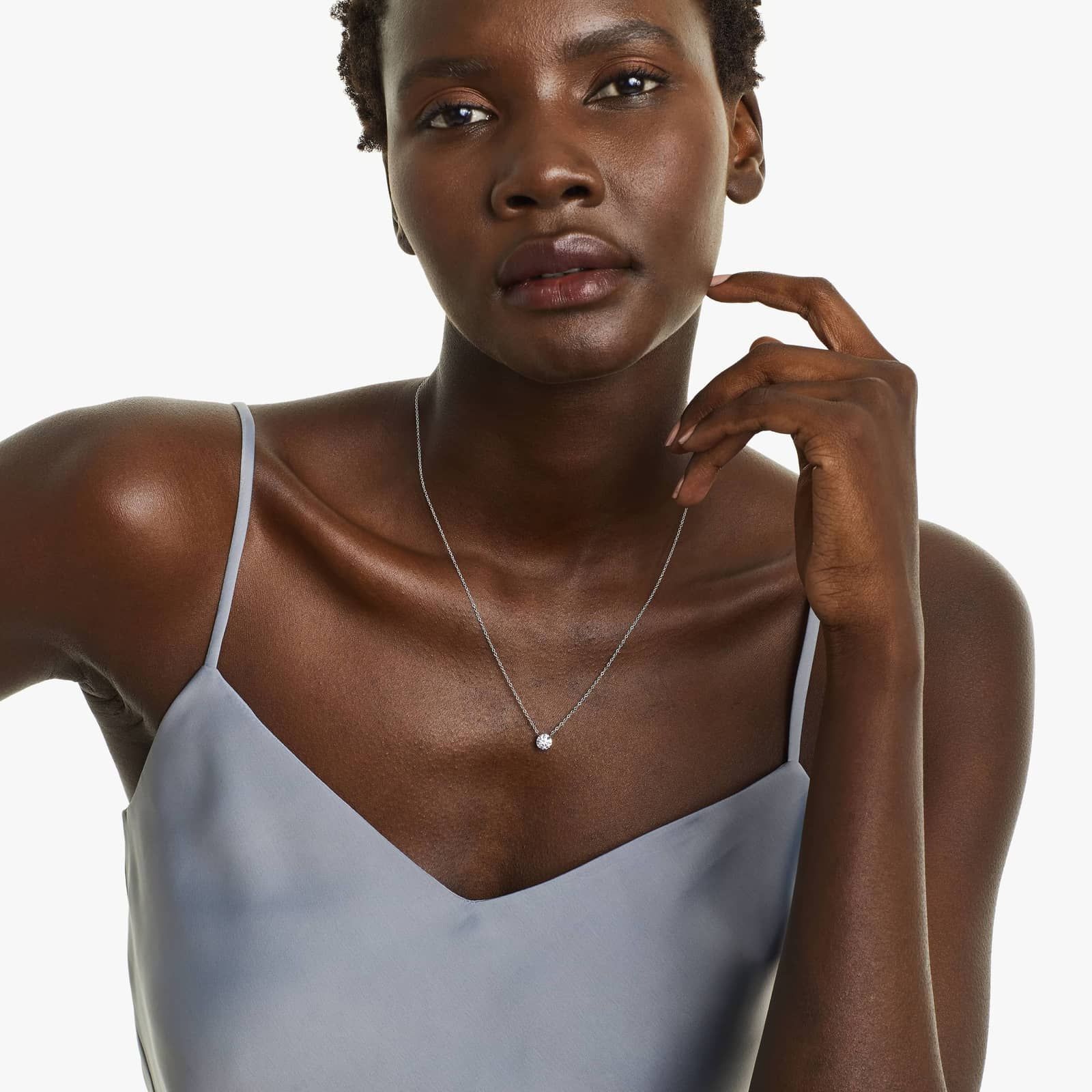 14K White Gold Four Prong Basket Solitaire Lab-Grown Diamond Pendant (1.00 CTW - F-G / VS2-SI1)