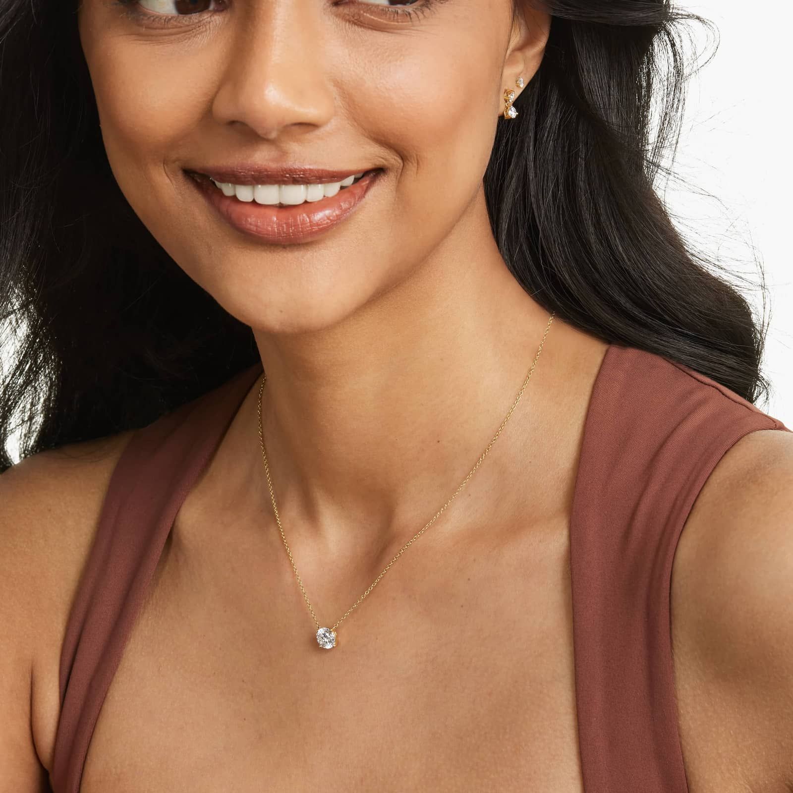 14K Yellow Gold Four Prong Basket Solitaire Lab-Grown Pendant (1.50 CTW - F-G / VS2-SI1)