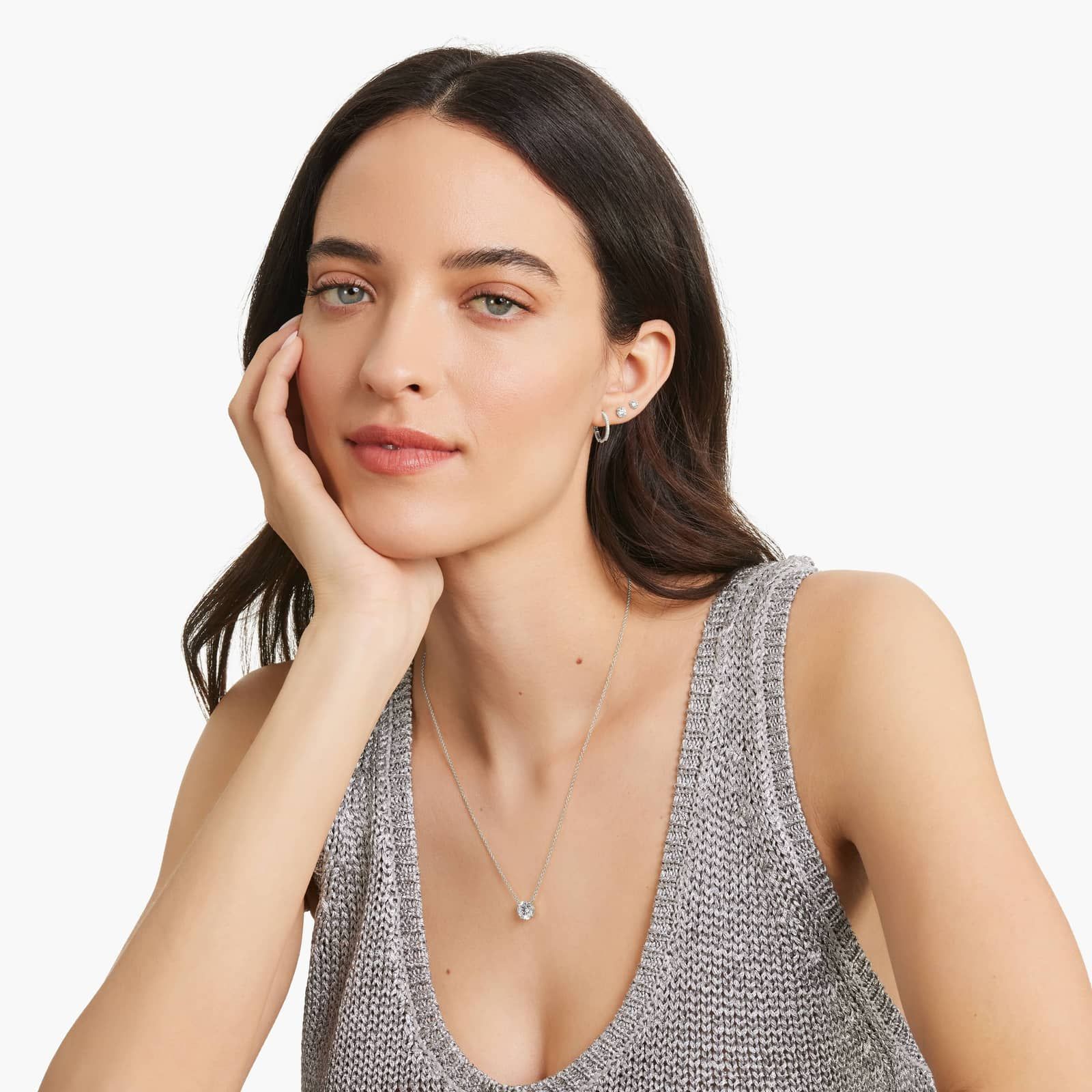 14K White Gold Four Prong Basket Solitaire Lab-Grown Pendant (2.00 CTW - F-G / VS2-SI1)