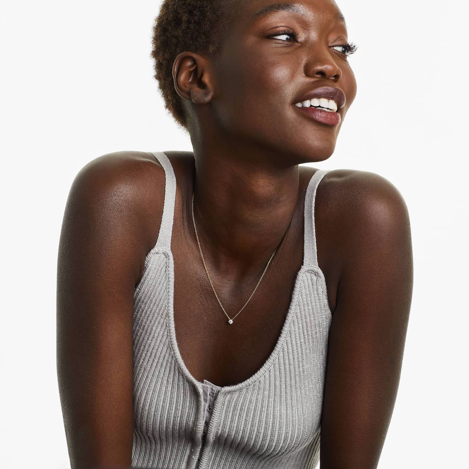 14K Yellow Gold Kite Set Solitaire Lab-Grown Diamond Pendant (0.25 CTW - F-G / VS2-SI1)