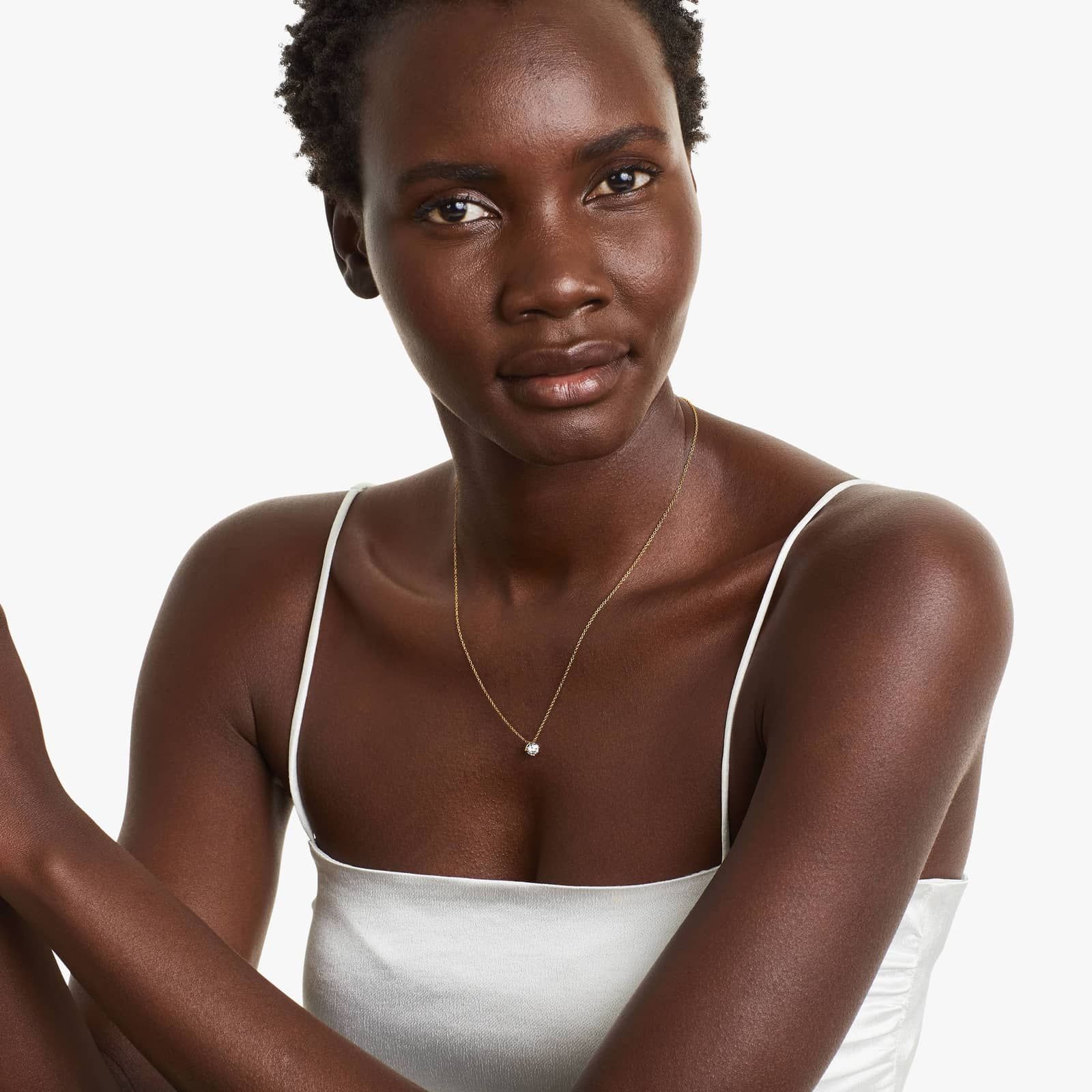 14K Yellow Gold Kite Set Solitaire Lab-Grown Diamond Pendant (0.50 CTW - F-G / VS2-SI1)