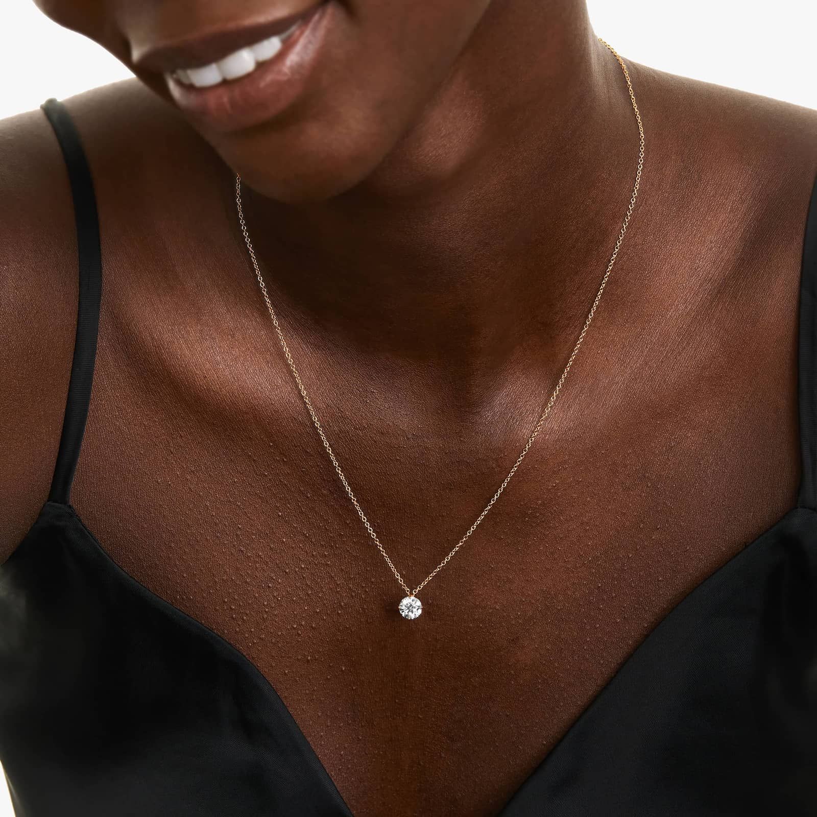 14K Yellow Gold Kite Set Solitaire Lab-Grown Diamond Pendant (1.00 CTW - F-G / VS2-SI1)