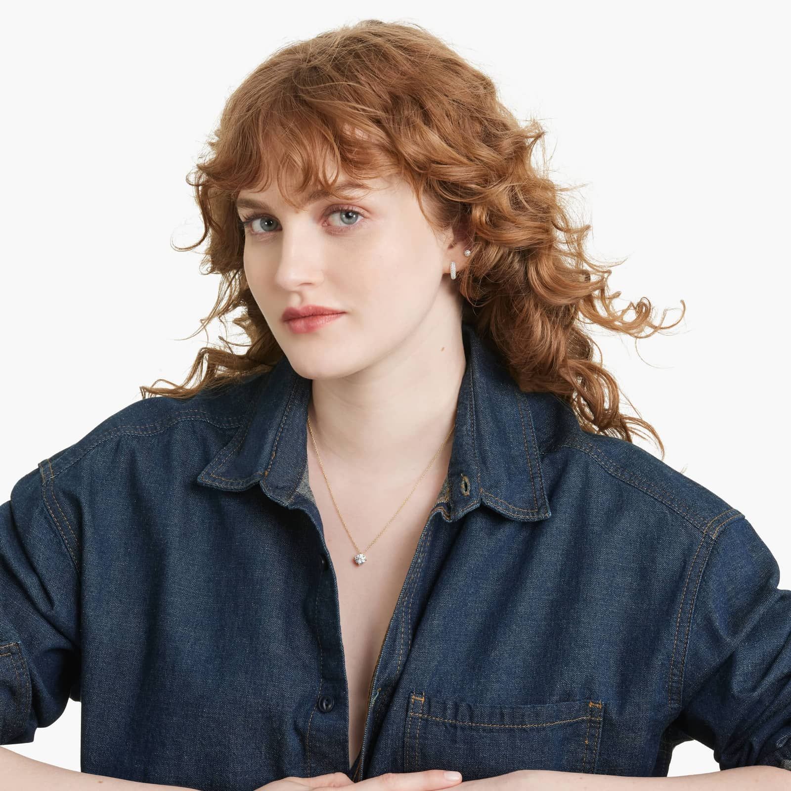 14K Yellow Gold Kite Set Solitaire Lab Created Diamond Pendant (1.5 CTW - F-G / VS2-SI1)