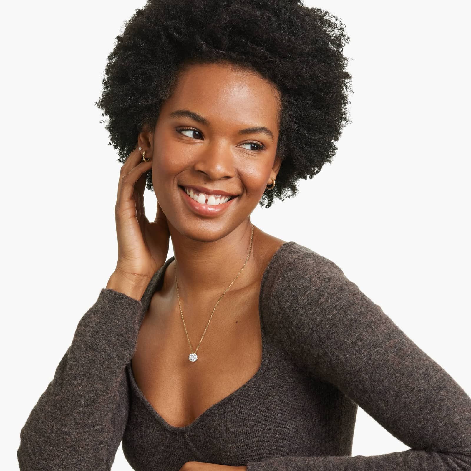 14K Yellow Gold Kite Set Solitaire Lab Created Diamond Pendant (3 CTW - F-G / VS2-SI1)