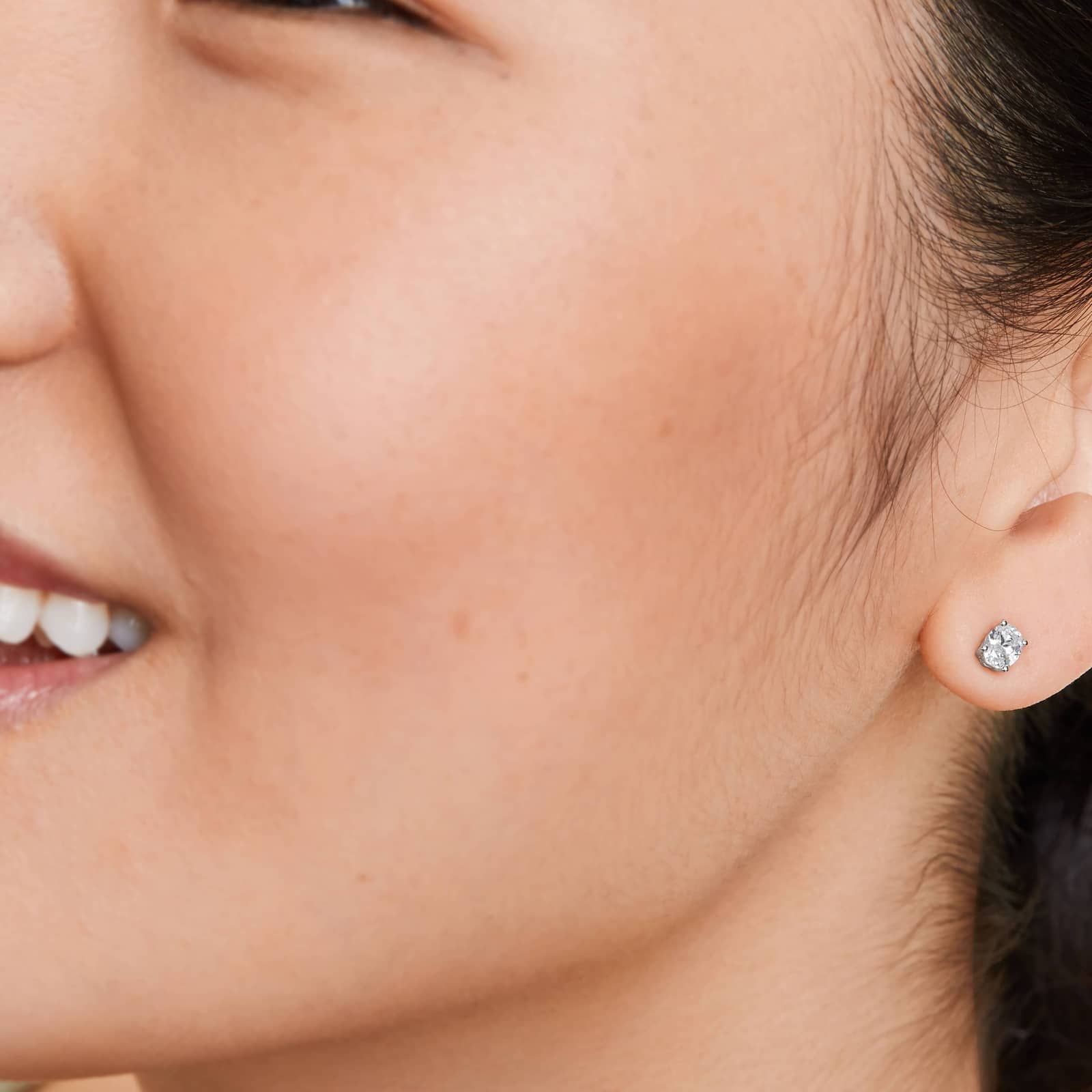 Oval Cut 0.5 CTW Diamond Stud Earrings In 14K White Gold