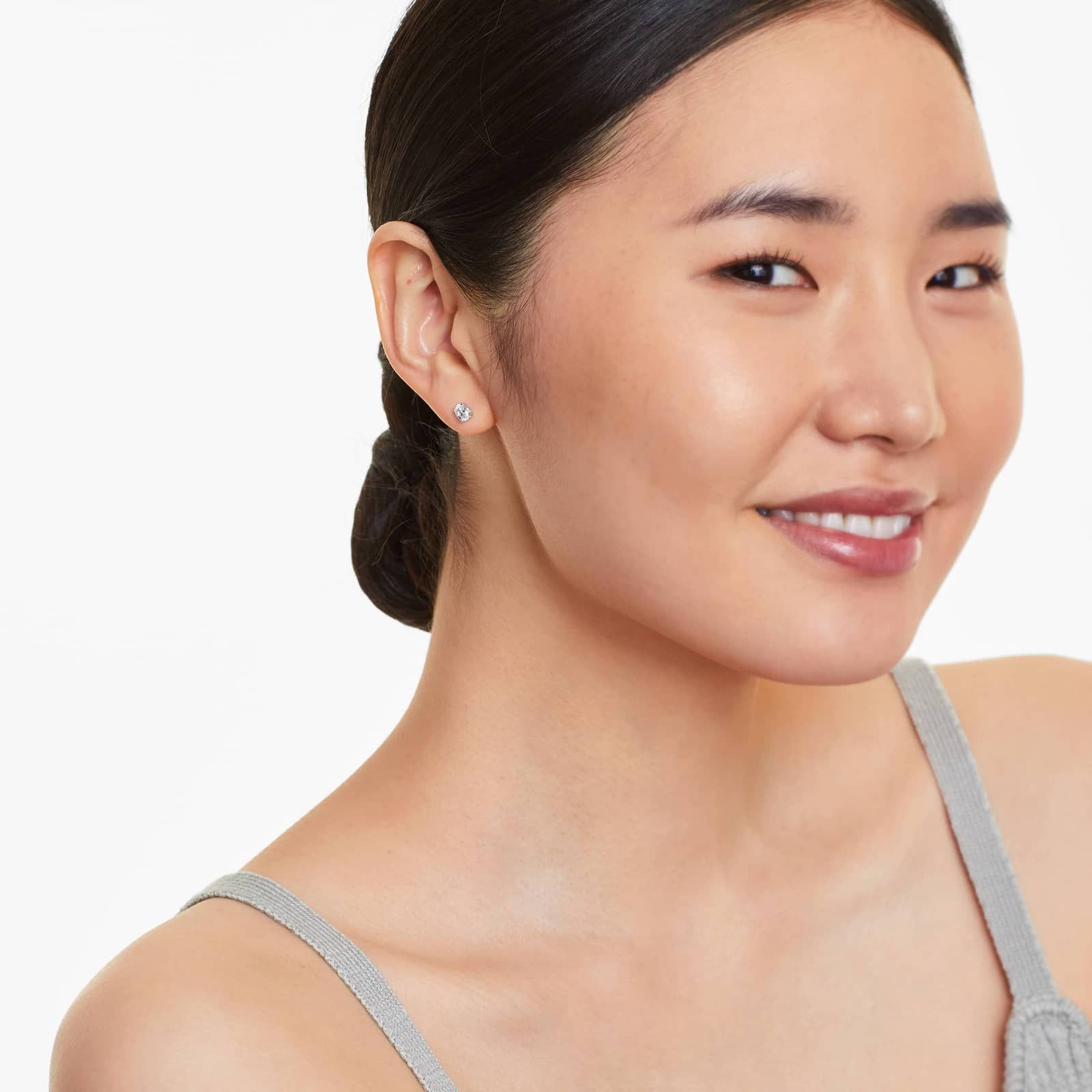 Oval Cut 0.5 CTW Diamond Stud Earrings In 14K White Gold