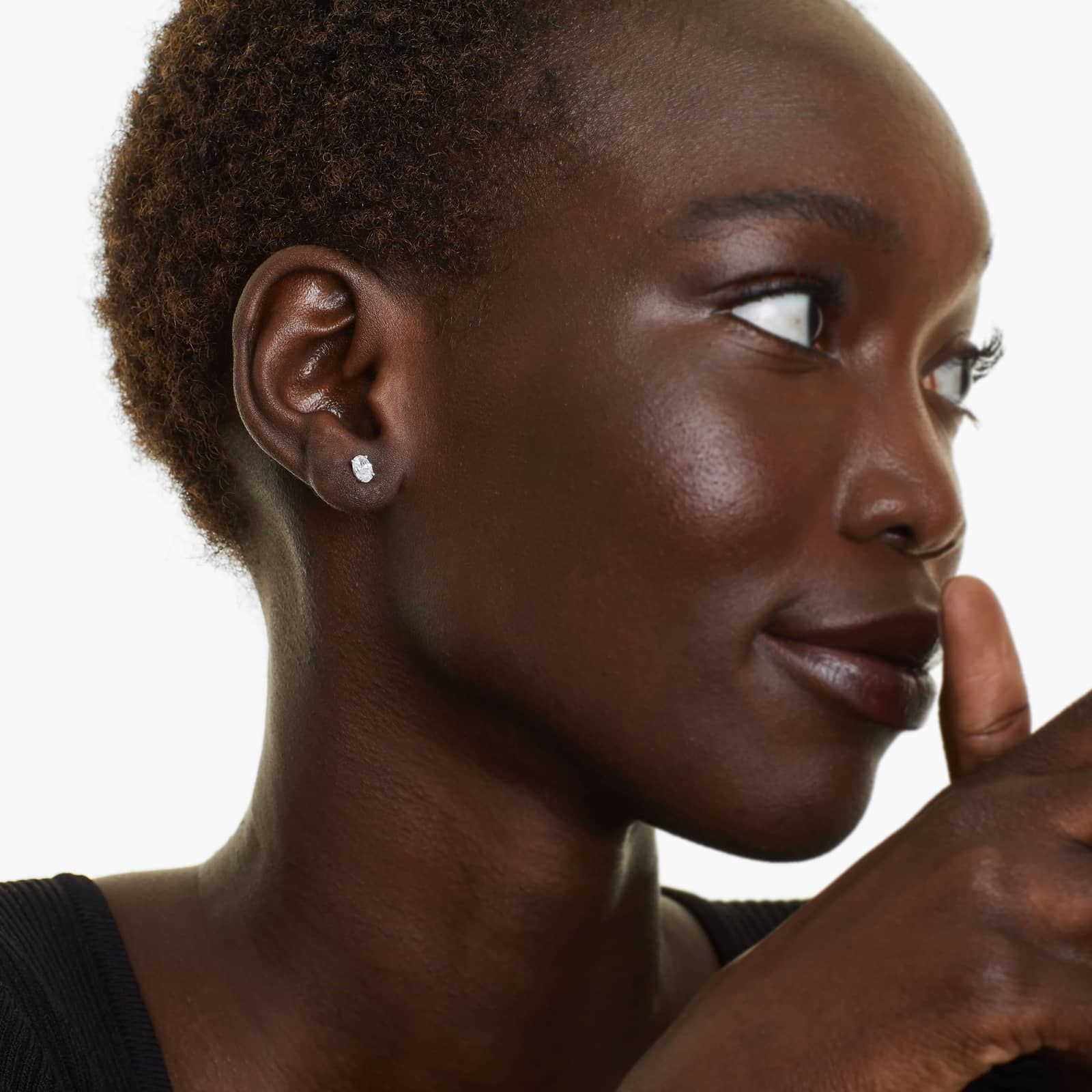 Oval Cut 0.75 CTW Diamond Stud Earrings Diamonds In Platinum