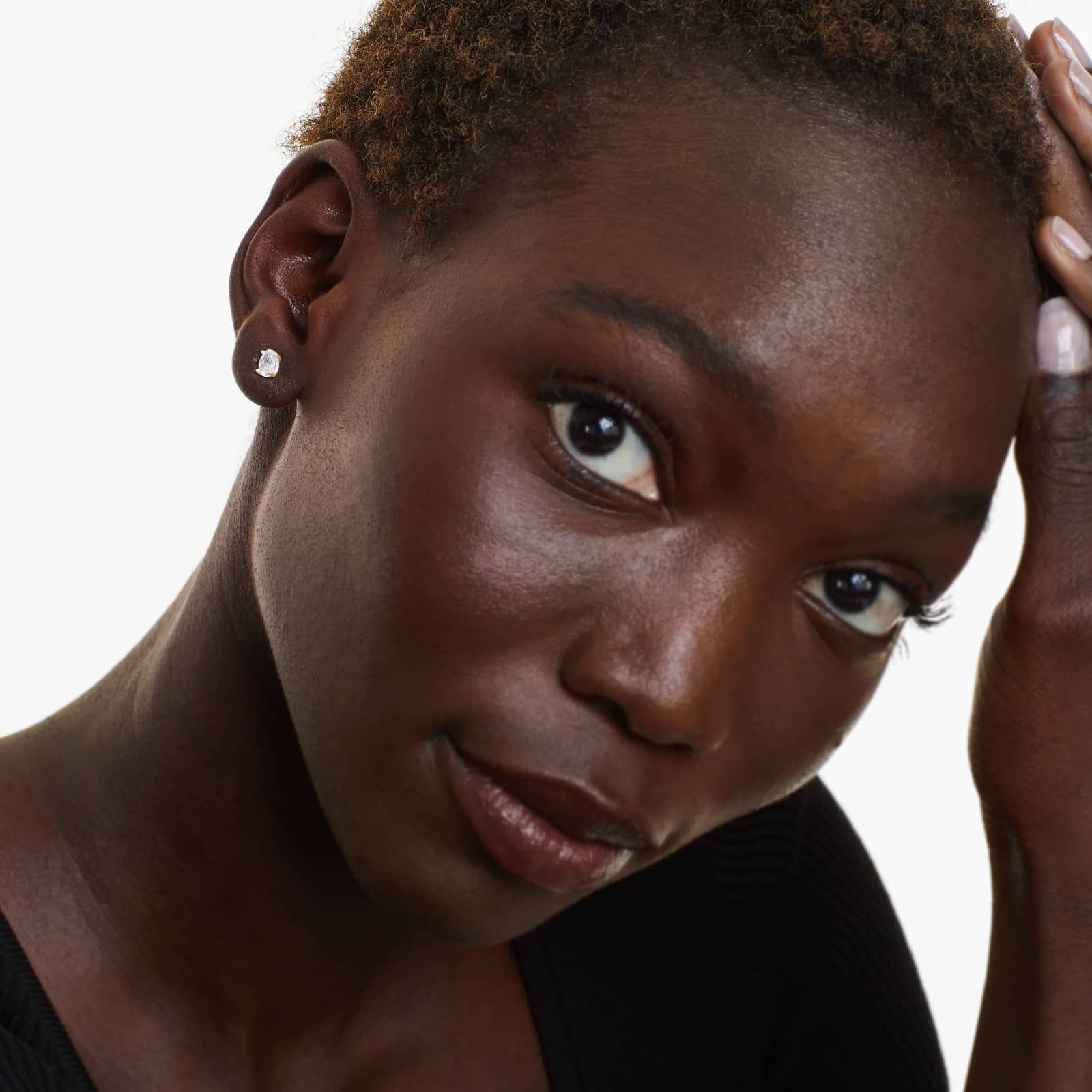 Oval Cut 0.75 CTW Diamond Stud Earrings In 14K Yellow Gold