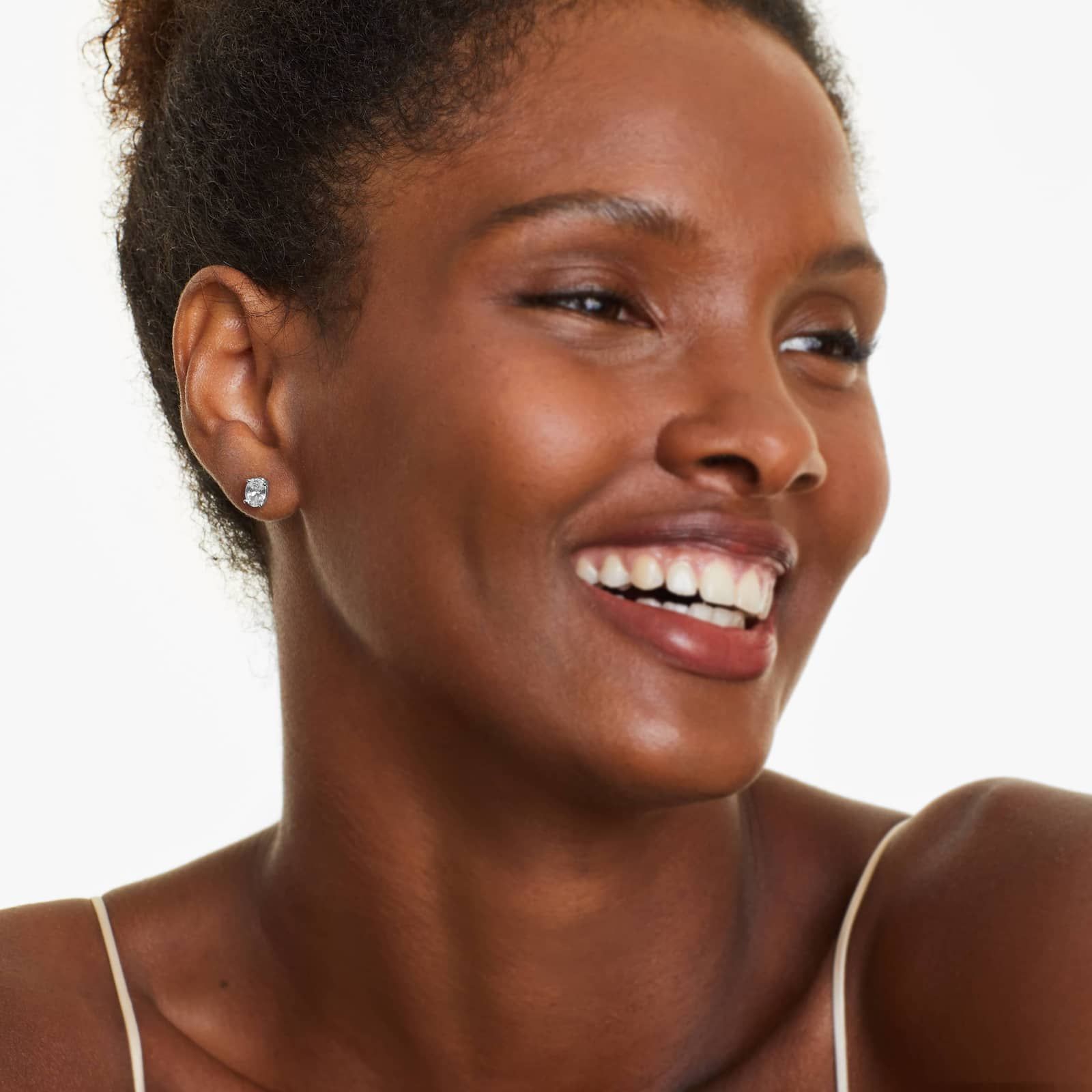 Oval Cut 1.5 CTW Diamond Stud Earrings In Platinum