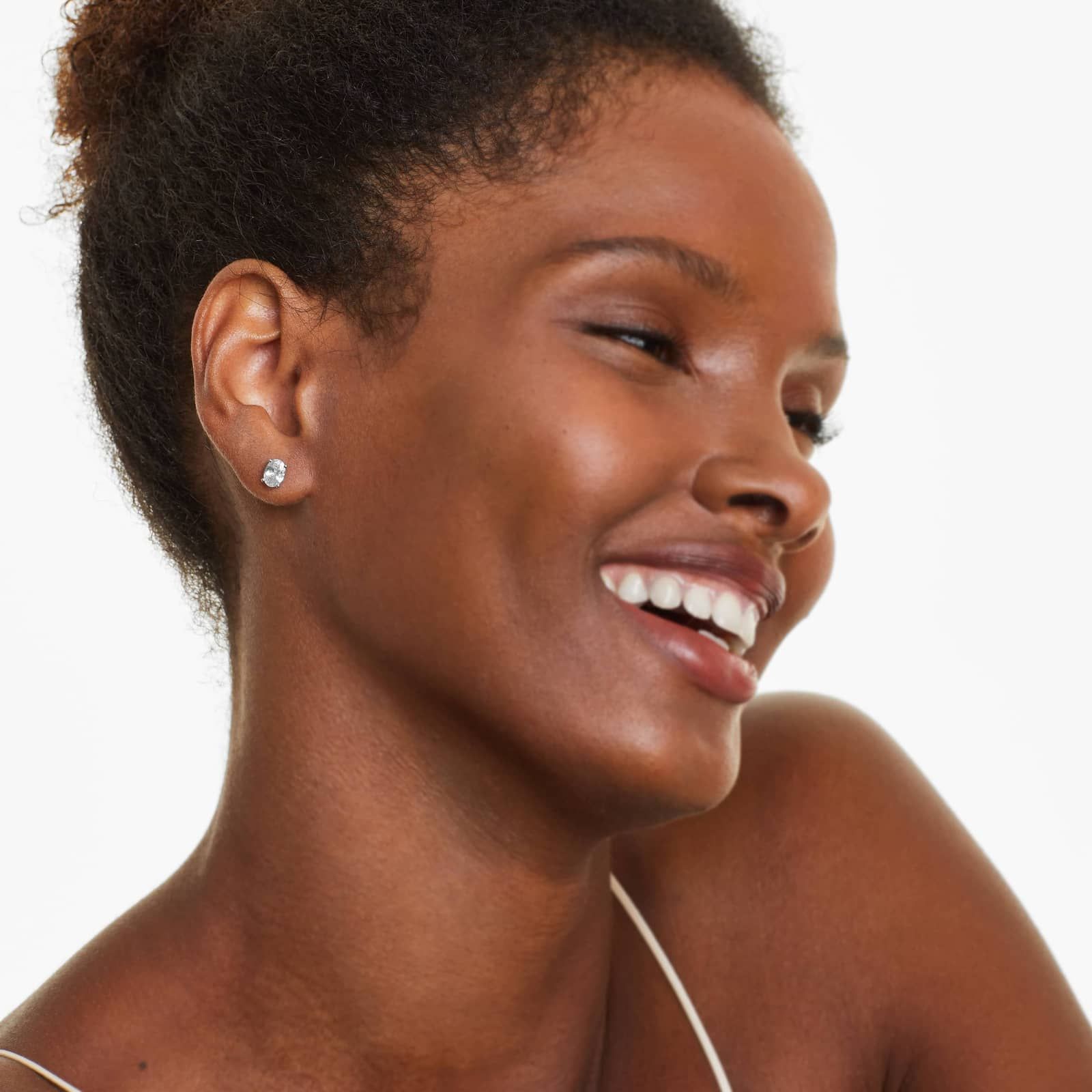 Oval Cut 1.5 CTW Diamond Stud Earrings In Platinum