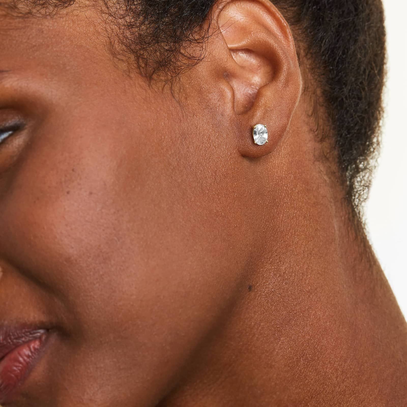 Oval Cut 1.5 CTW Lab-Grown Diamond Stud Earrings In 14K Yellow Gold