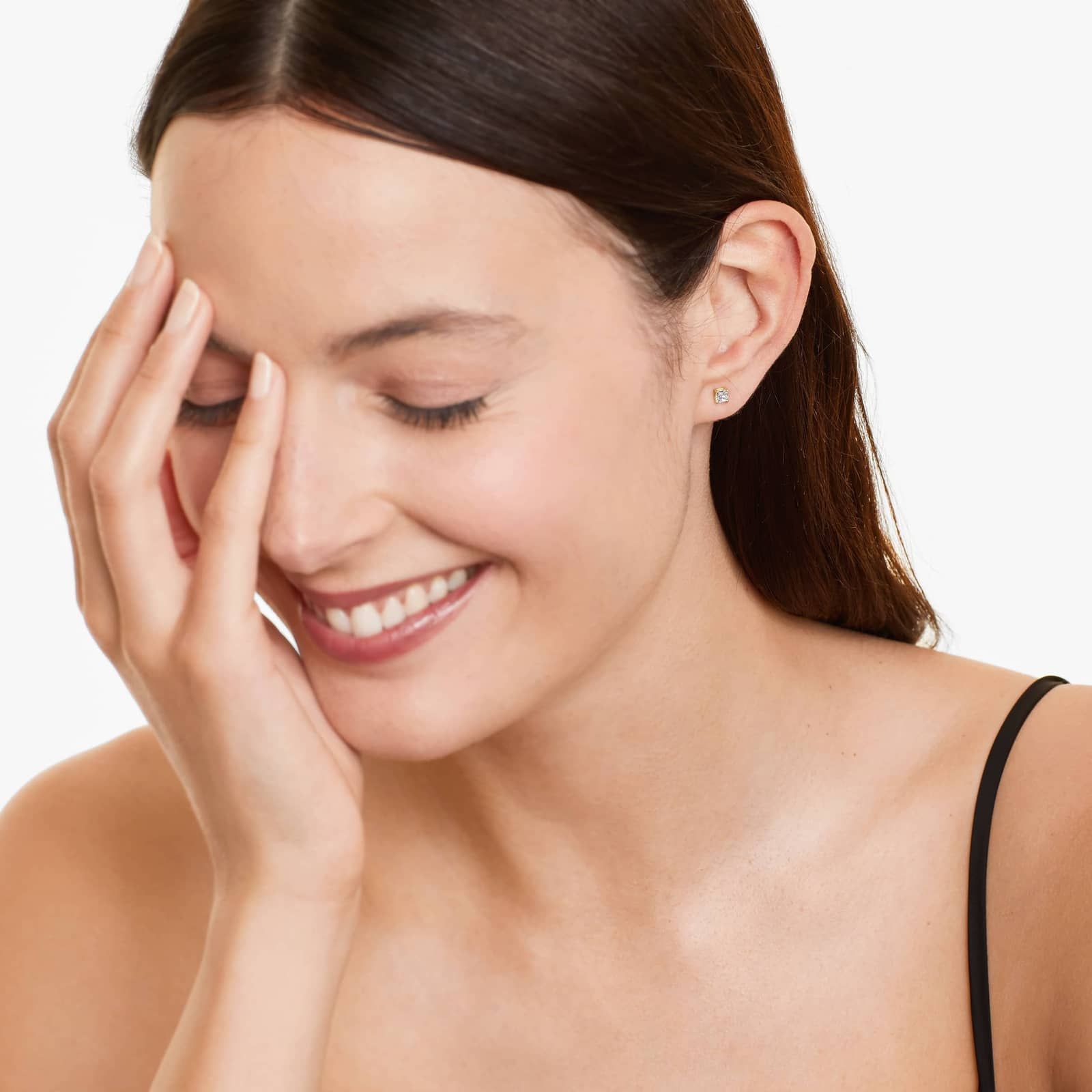 Cushion Cut 0.5 CTW Diamond Stud Earrings In 14K Yellow Gold