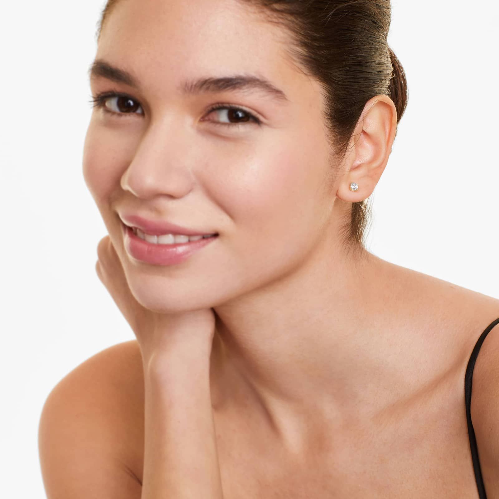 Cushion Cut 0.75 CTW Lab-Grown Diamond Stud Earrings In 14K Yellow Gold