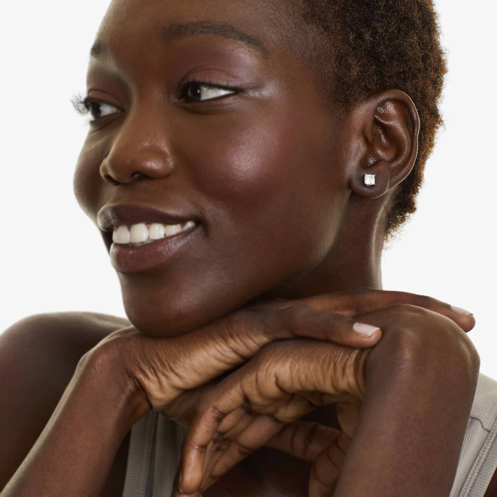 Cushion Cut 1.5 CTW Diamond Stud Earrings In 14K White Gold